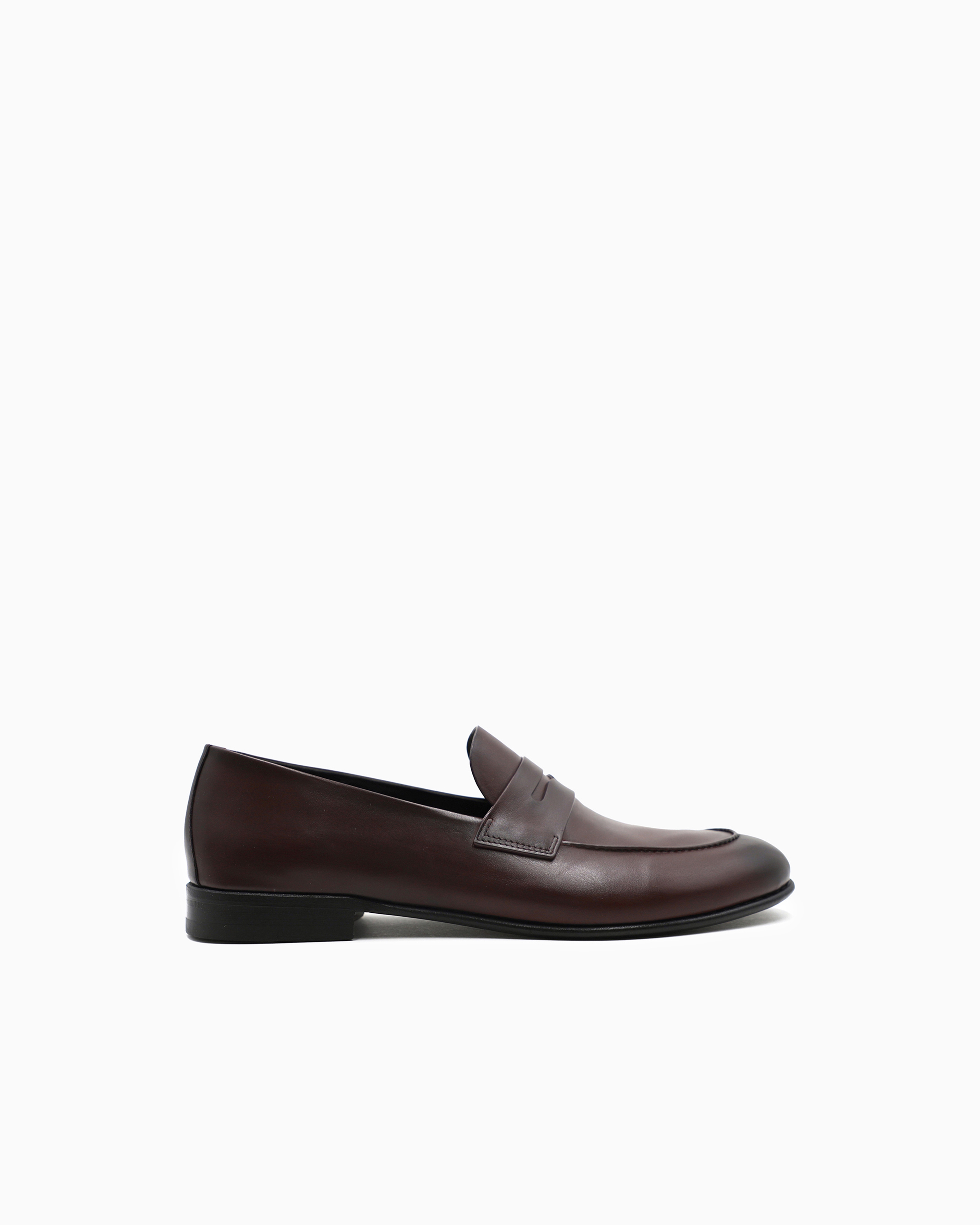Giorgio Armani Brown Classic Calf Leather Penny Loafers