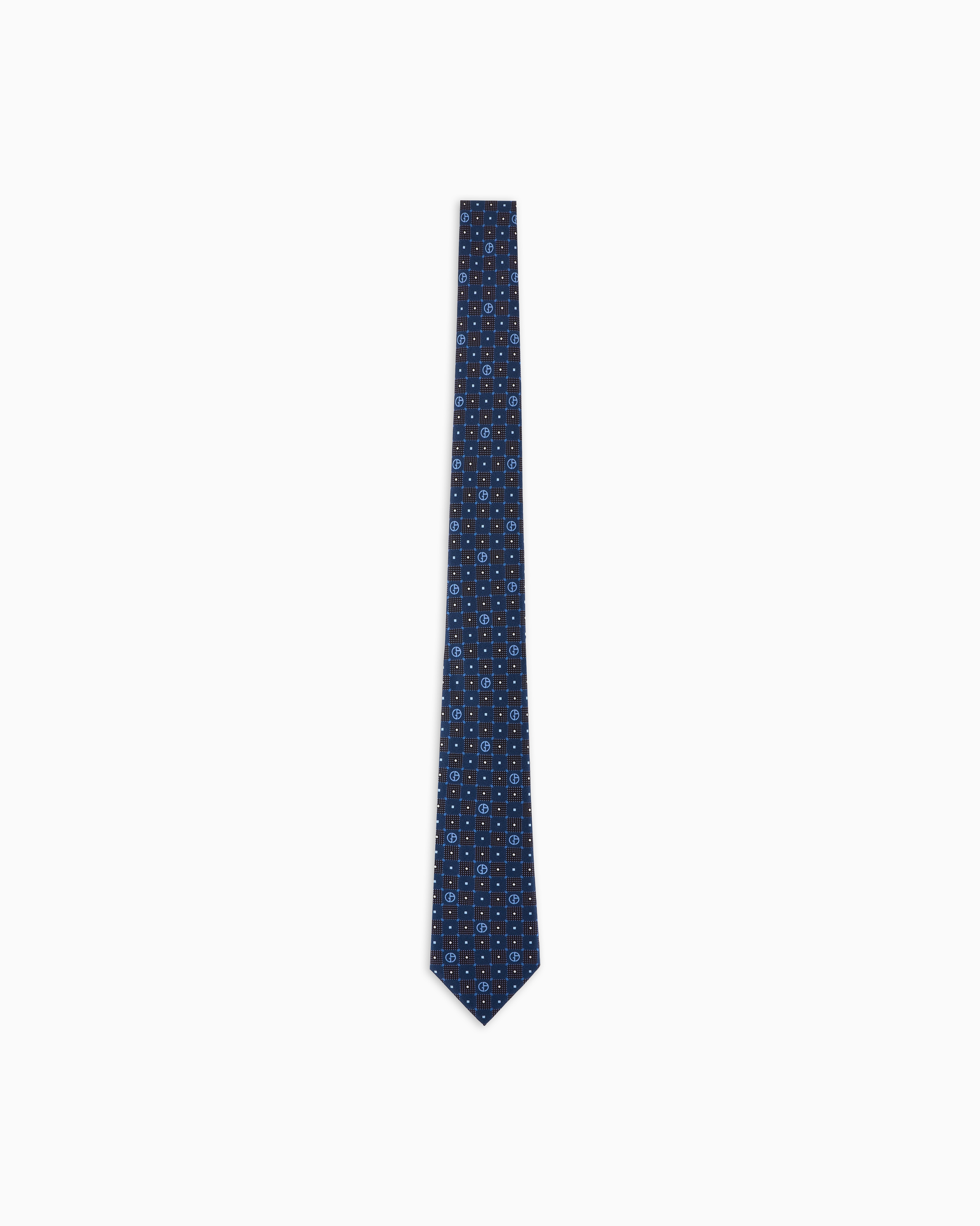 Giorgio Armani Blue Printed Silk Tie