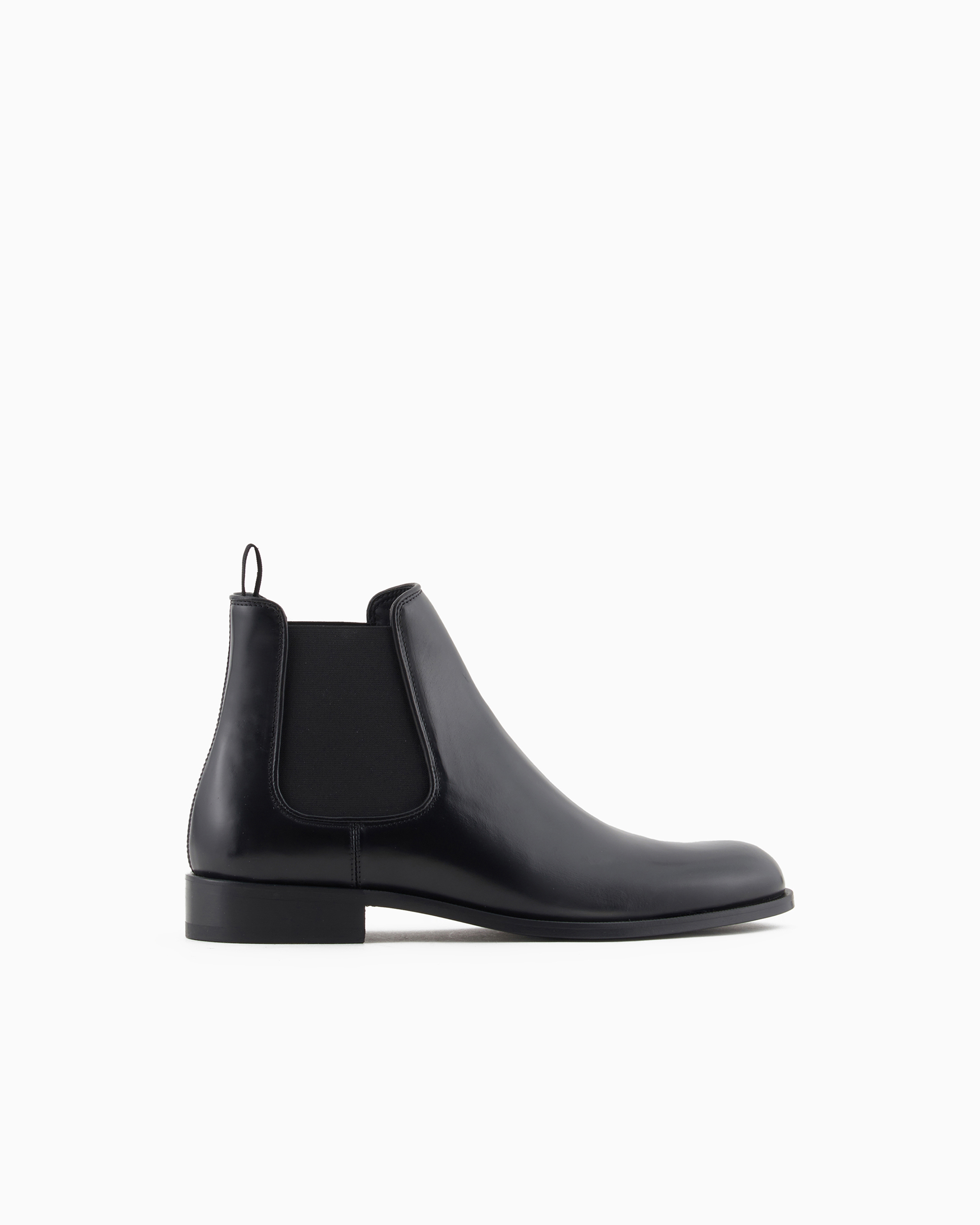 Giorgio Armani Black Antique-Effect Leather Ankle Boots
