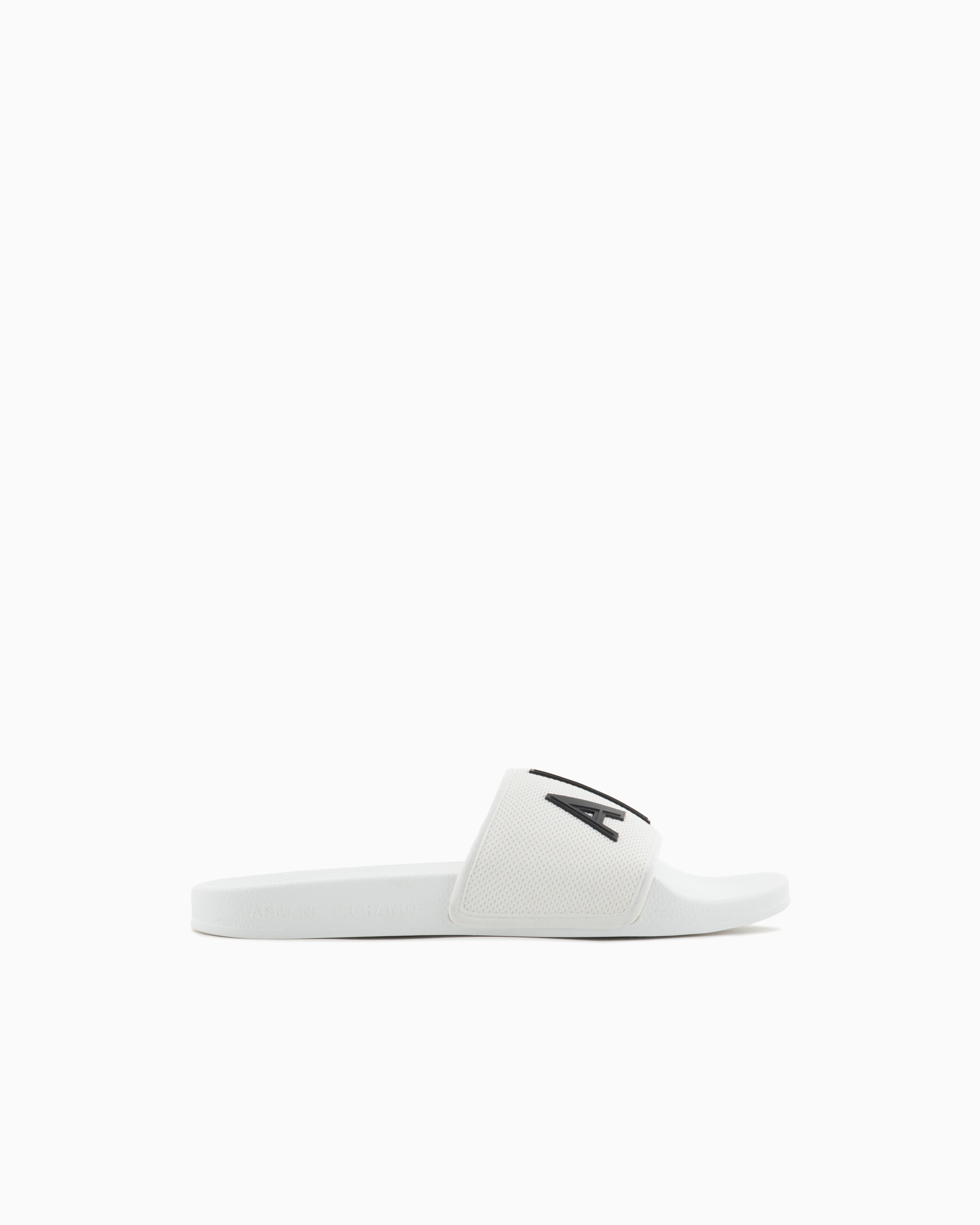 Armani Exchange Men's White Slides With Logo