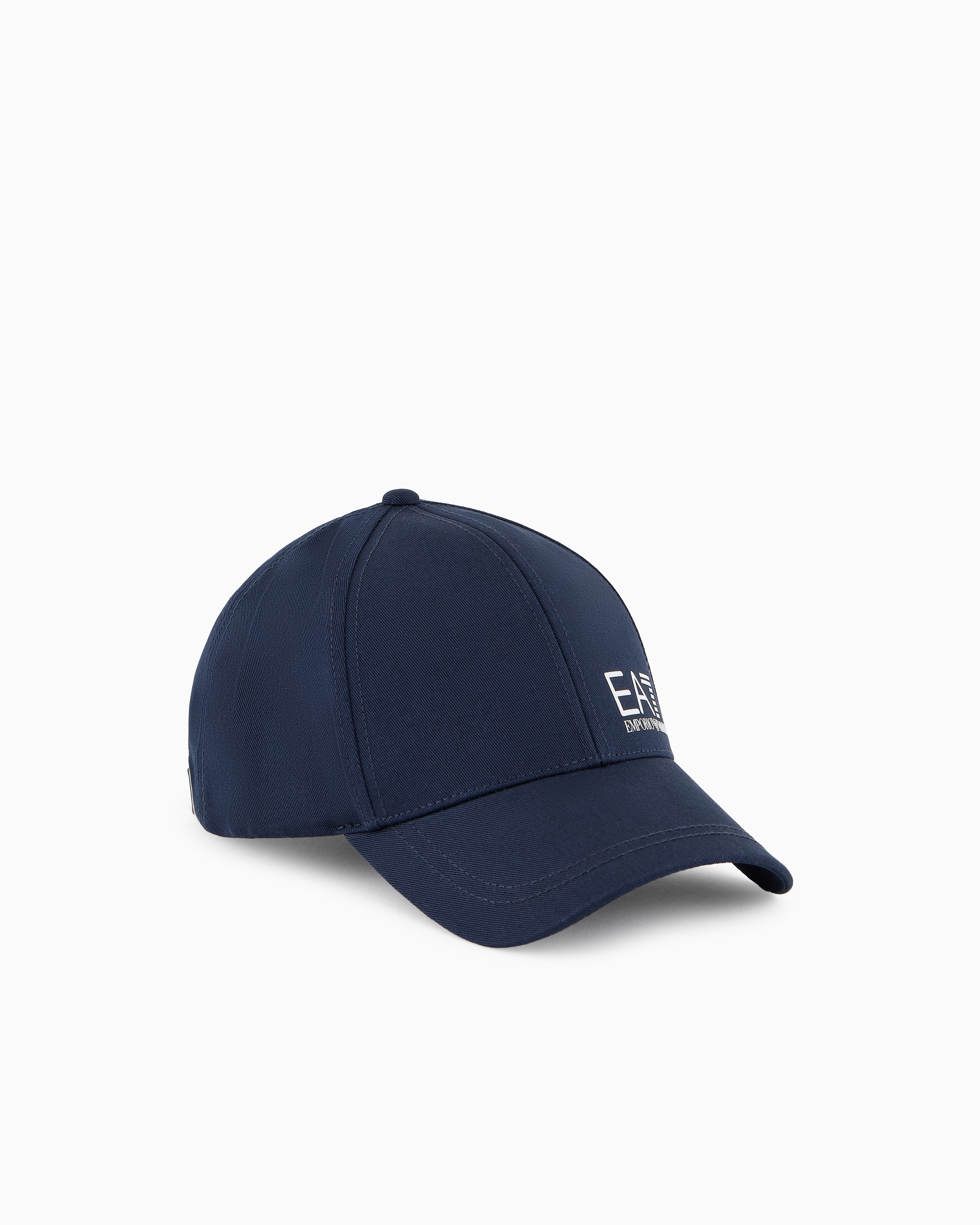 Ea7 Logo Cap In Breathable Cotton With Curved Visor Caps U In Navy Blue