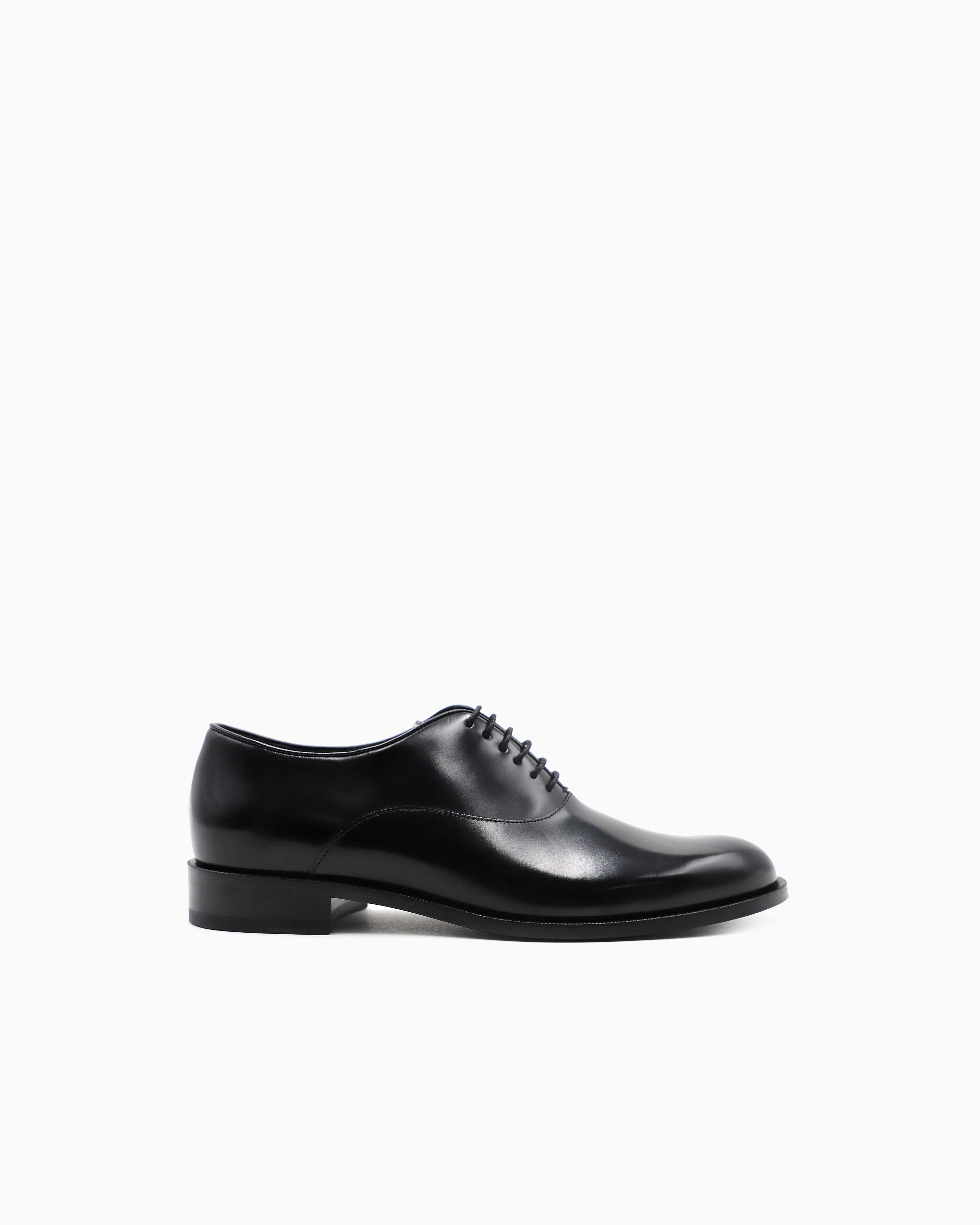 Giorgio Armani Black Leather Derby Shoes