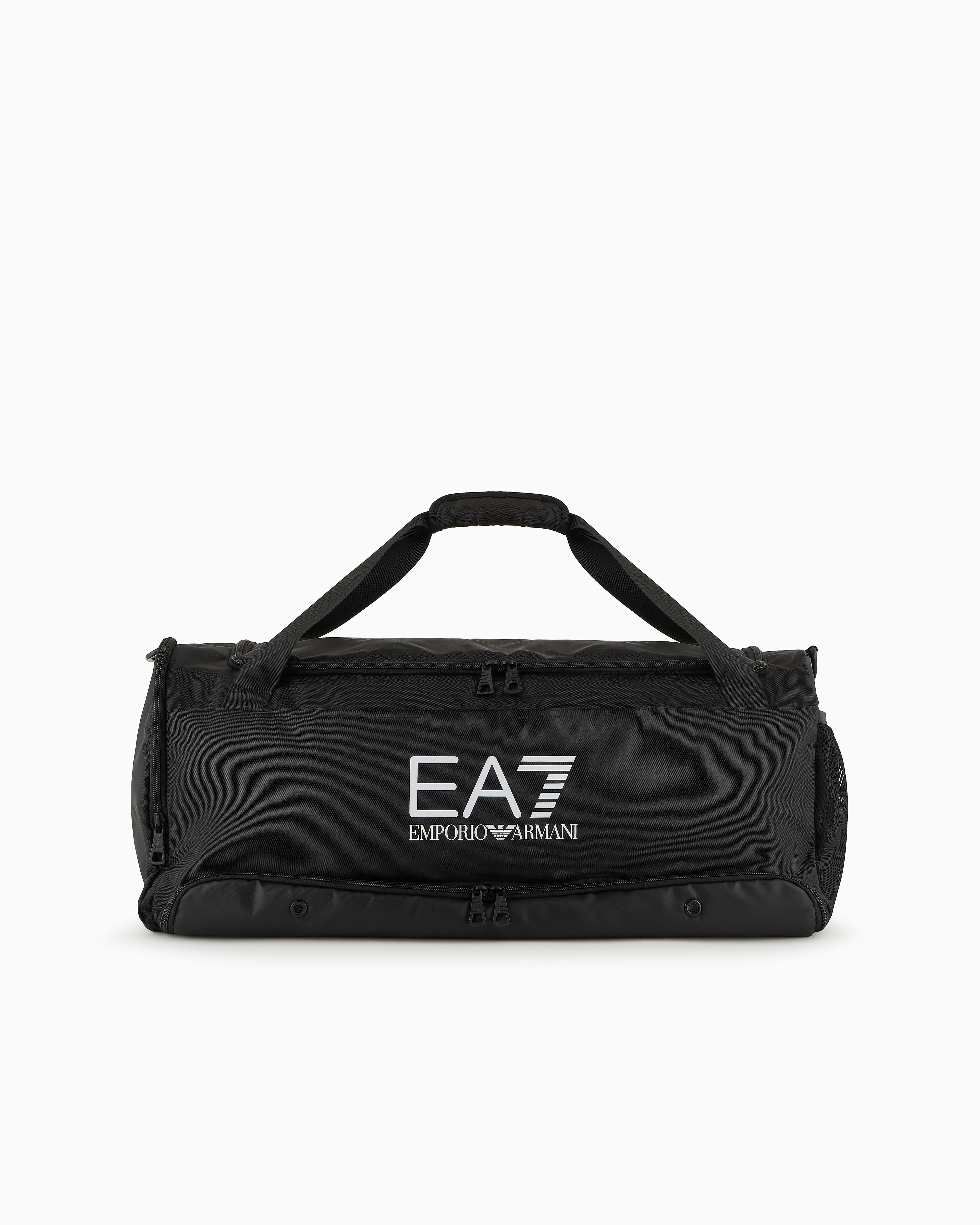 Ea7 Unisex Black Train Core Large Gym Bag With Oversized Logo