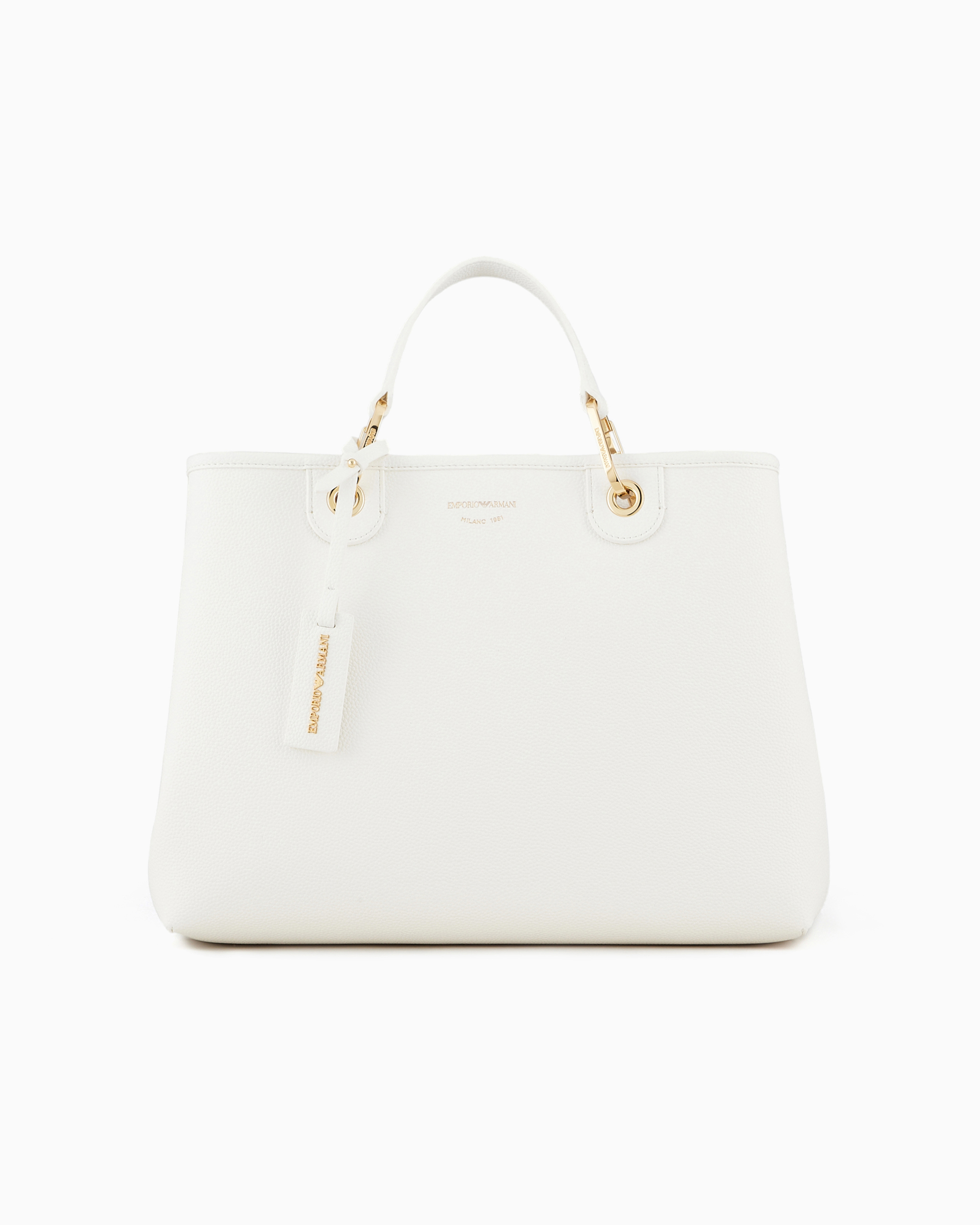 Emporio Armani White Shopper Bag With A Pouch And A Removable Strap Essential
