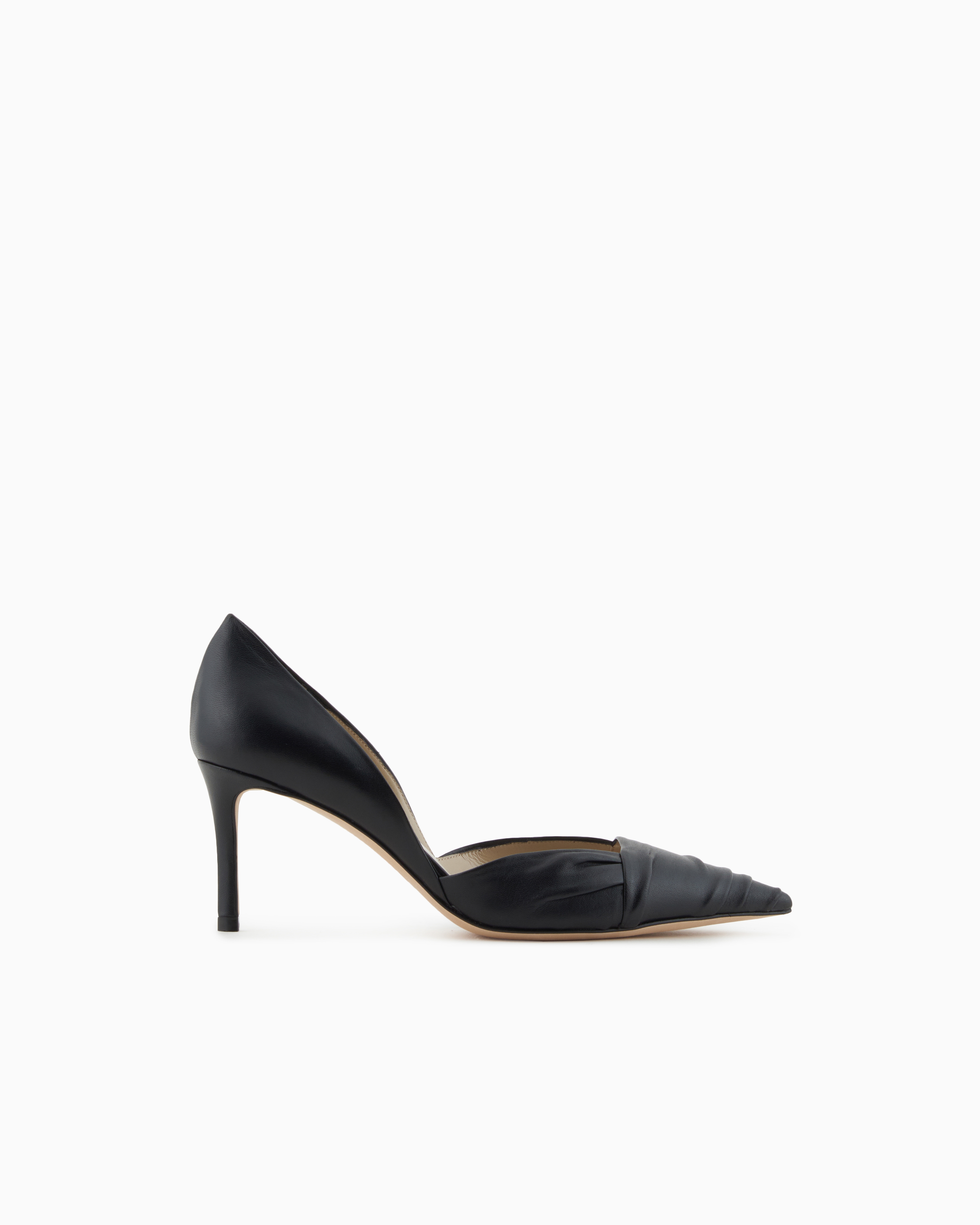 Giorgio Armani Black Nappa Leather Court Shoes