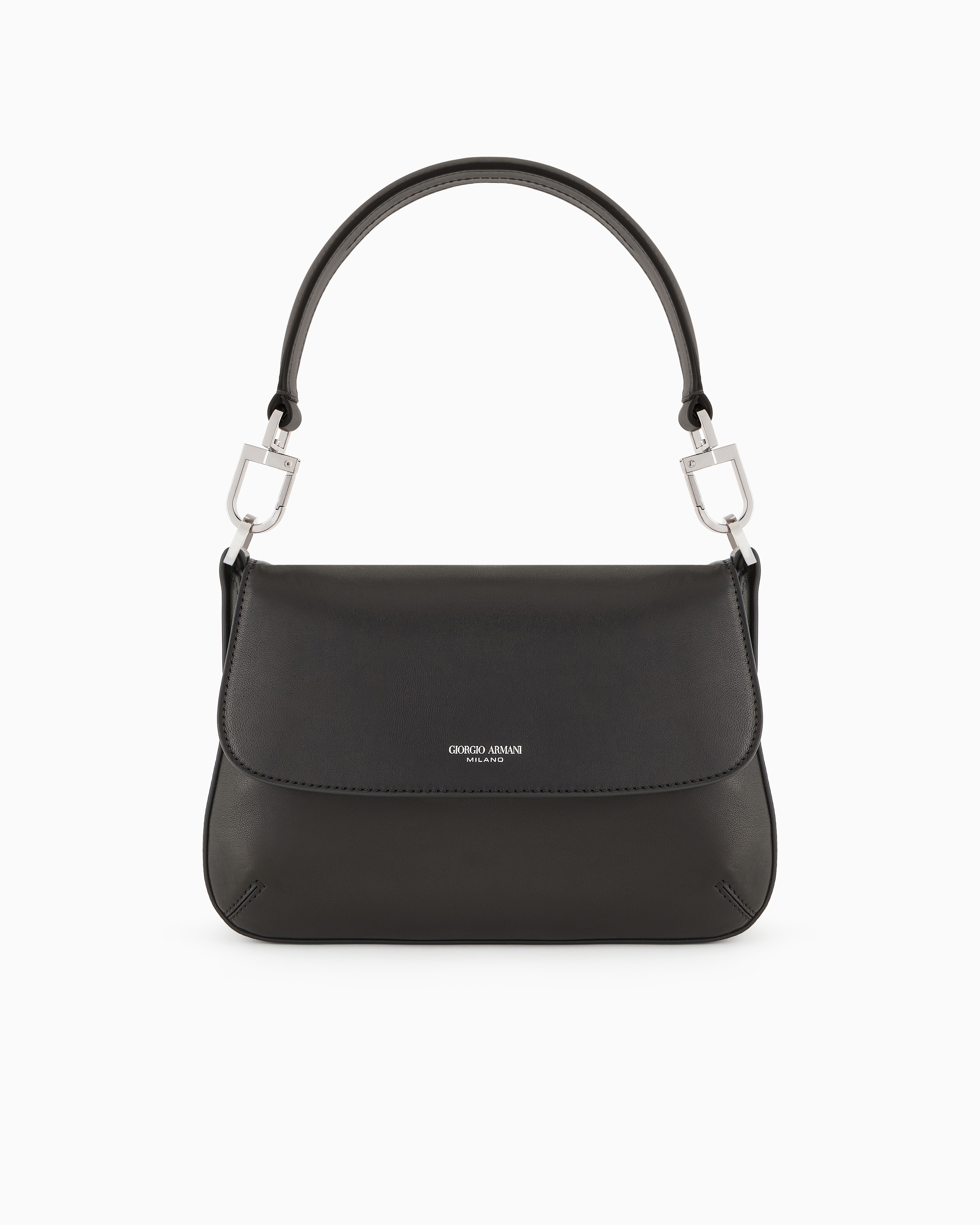 Giorgio Armani Black Small La Prima Soft Nappa Leather Handbag