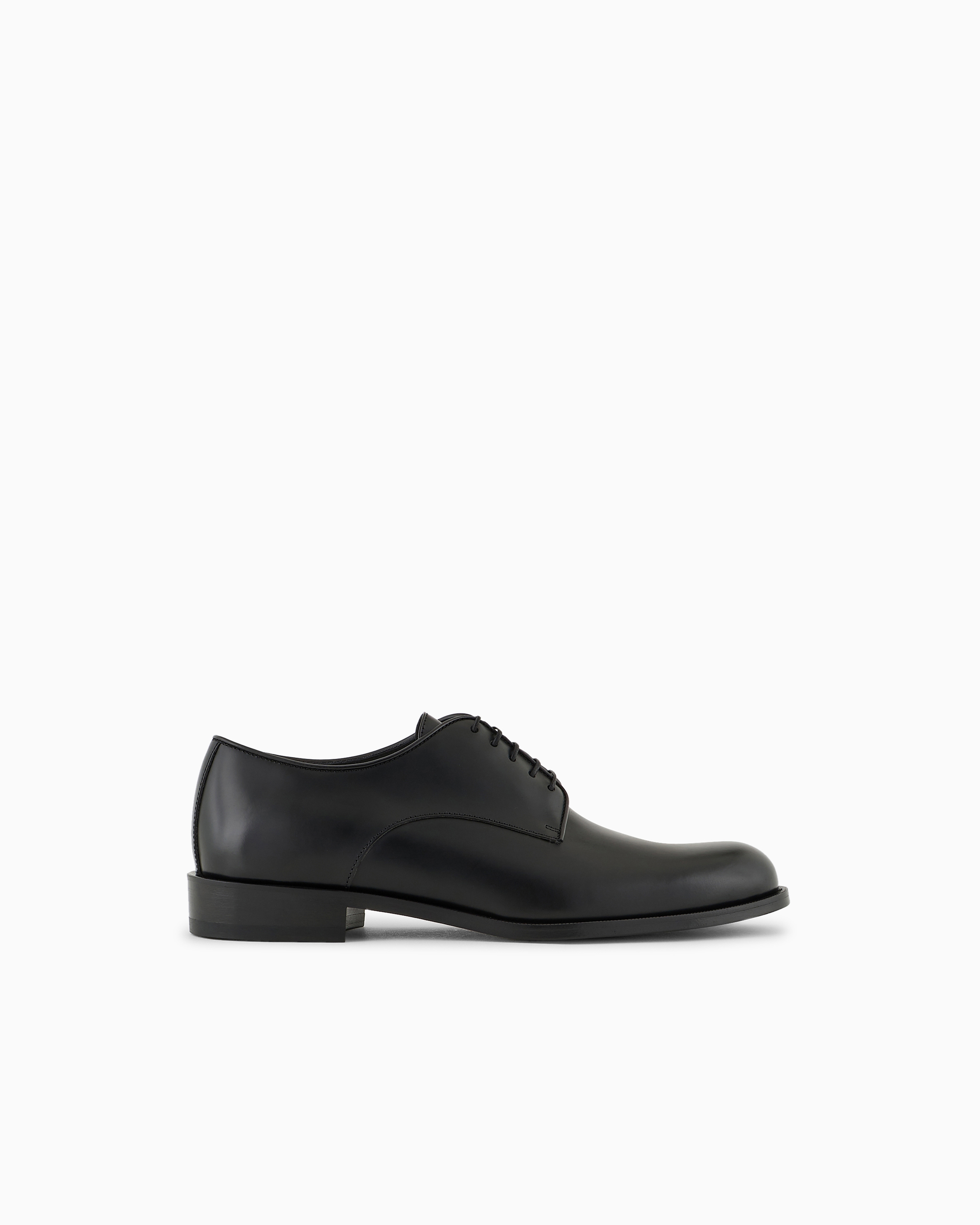 Giorgio Armani Black Leather Derby Shoes