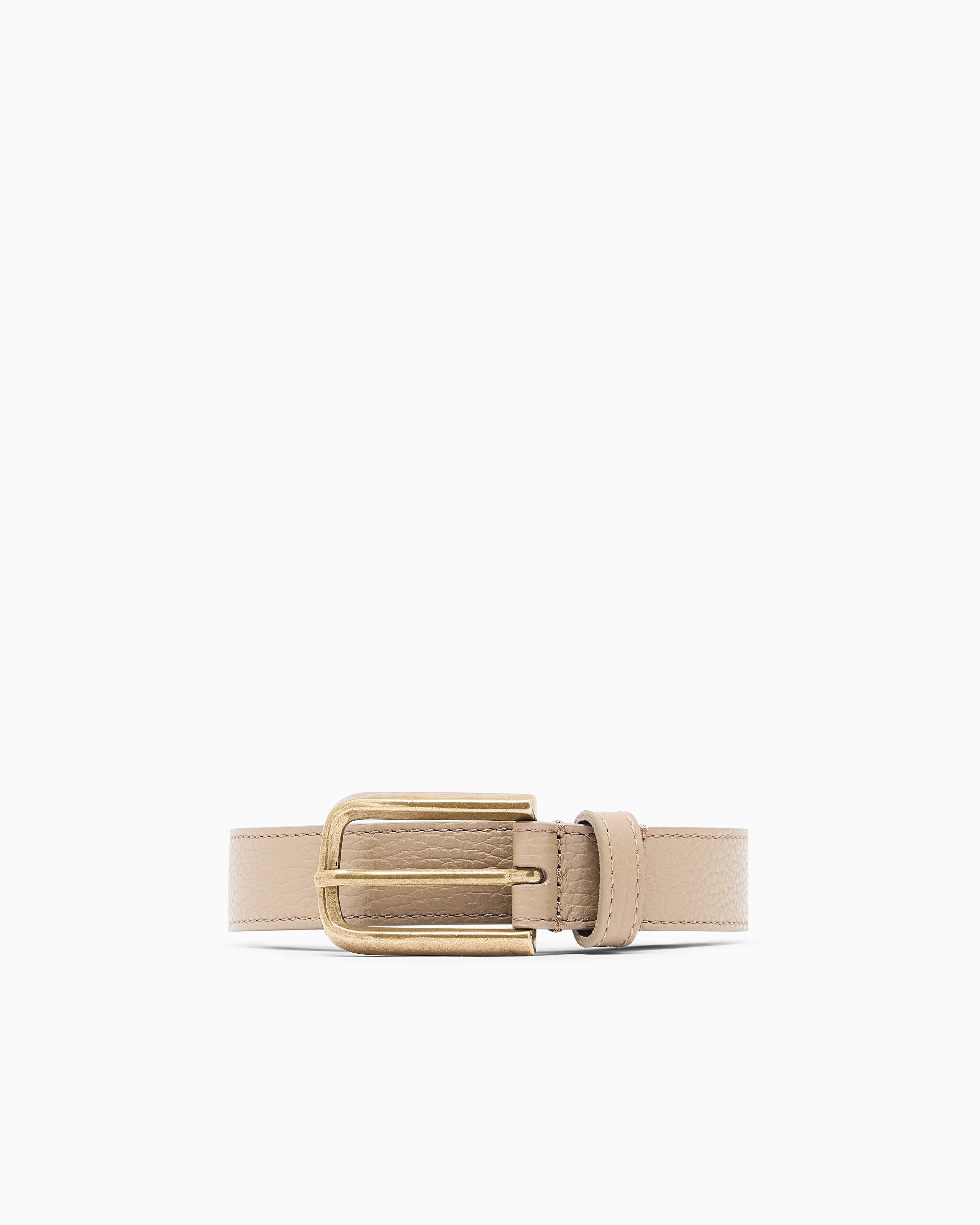 Emporio Armani Brown Palmellato-Leather Belt