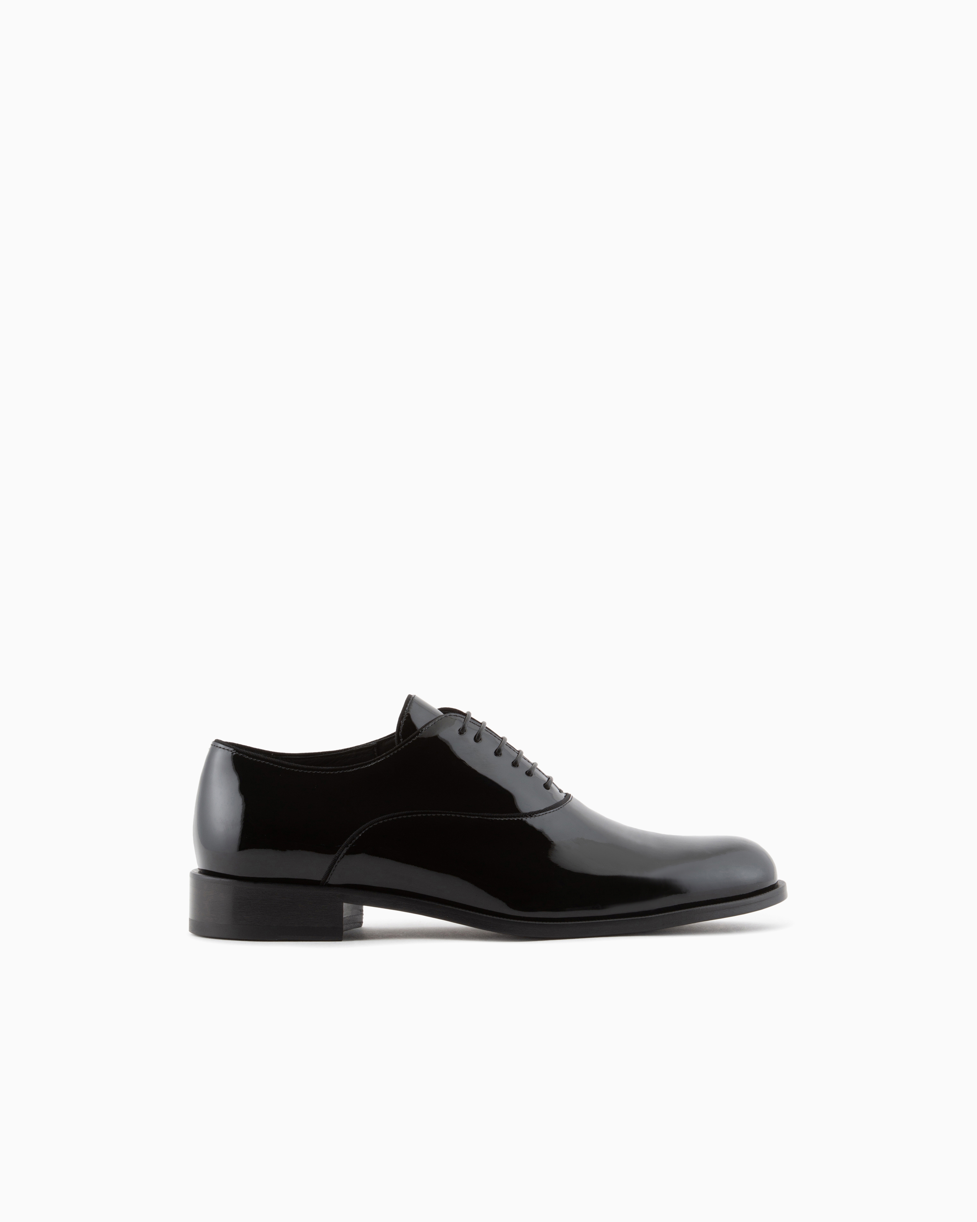 Giorgio Armani Black Patent Leather Oxfords