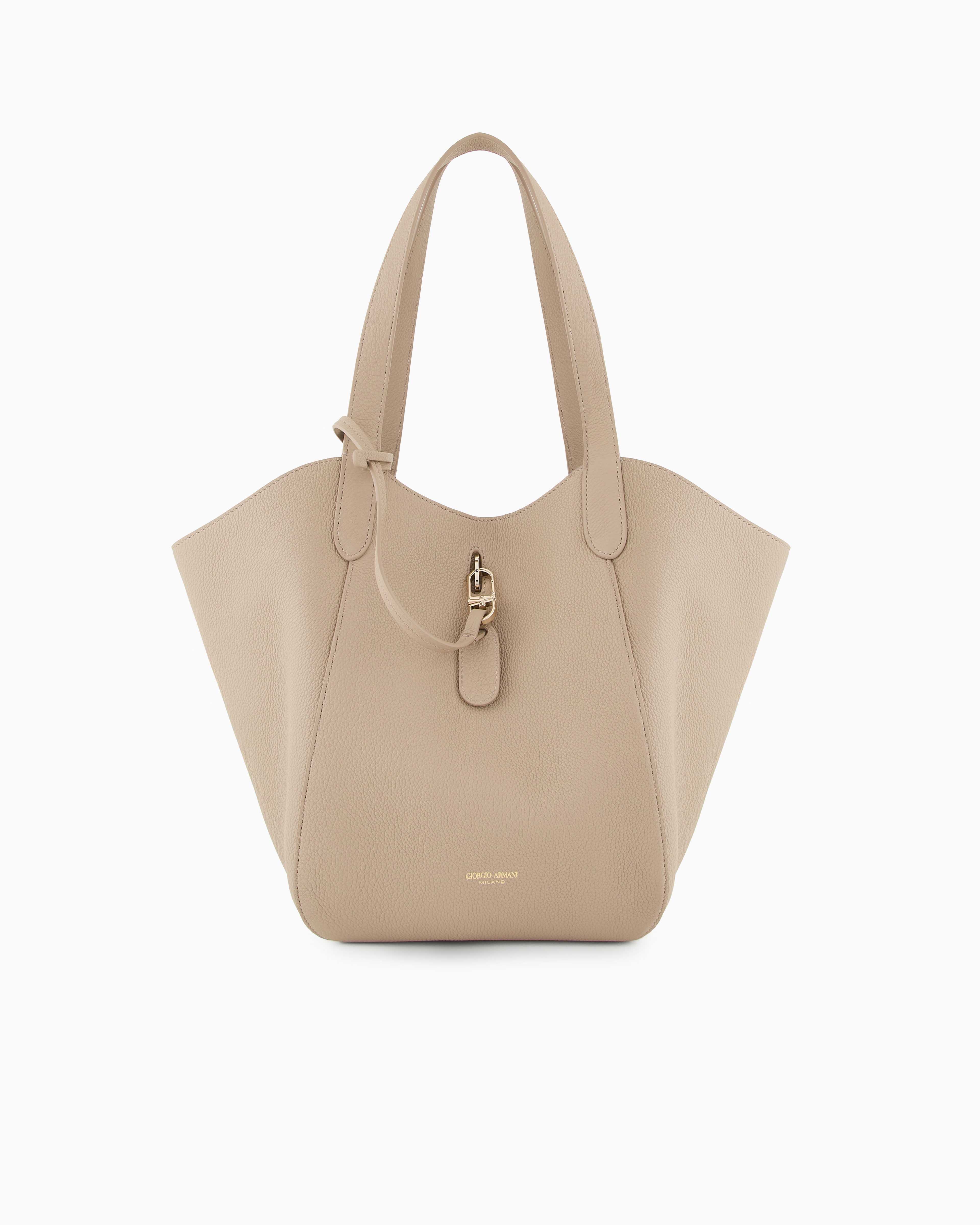 Pebbled leather bag with pouch woman | Giorgio Armani