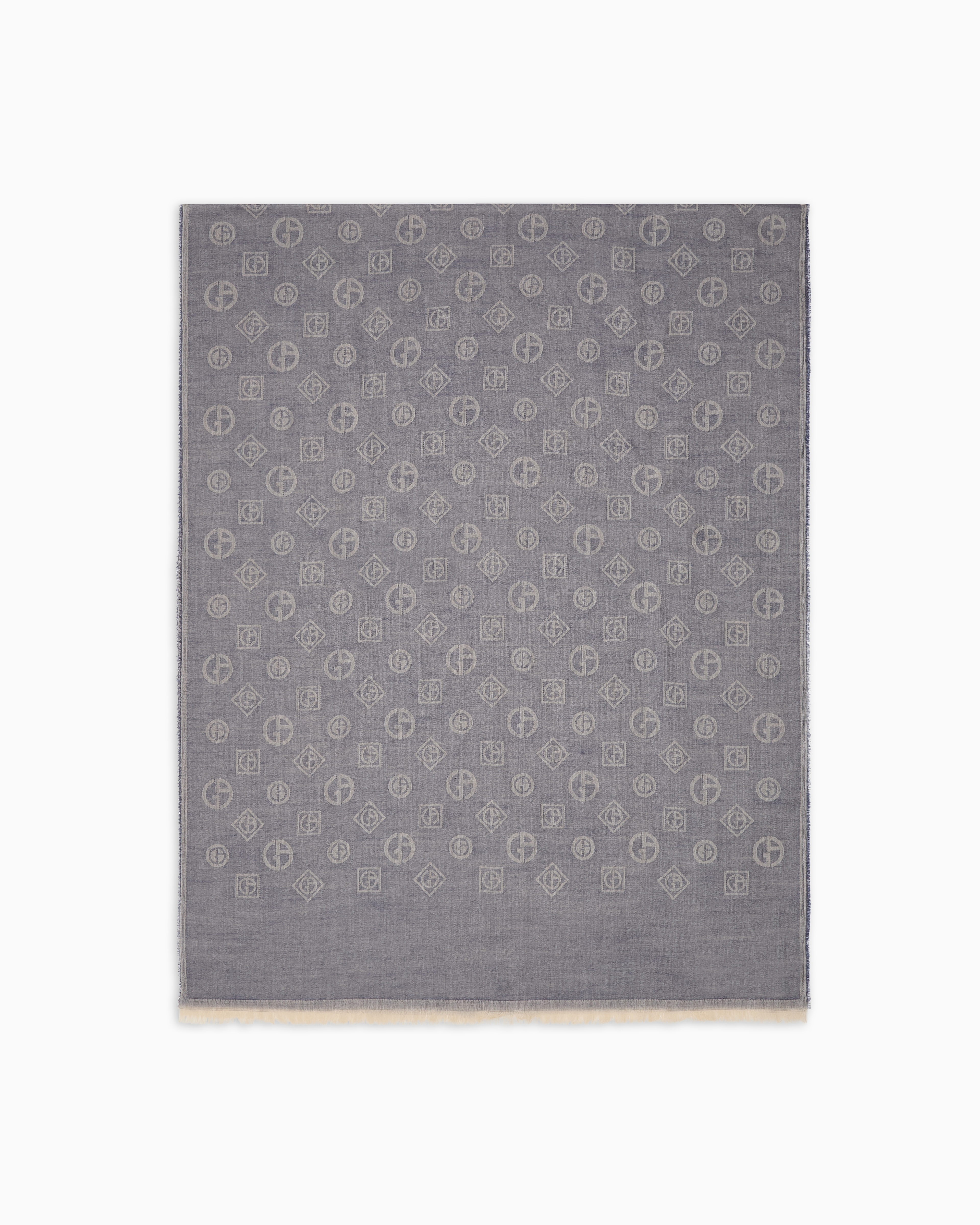 Giorgio Armani Blue Jacquard Cashmere Stole