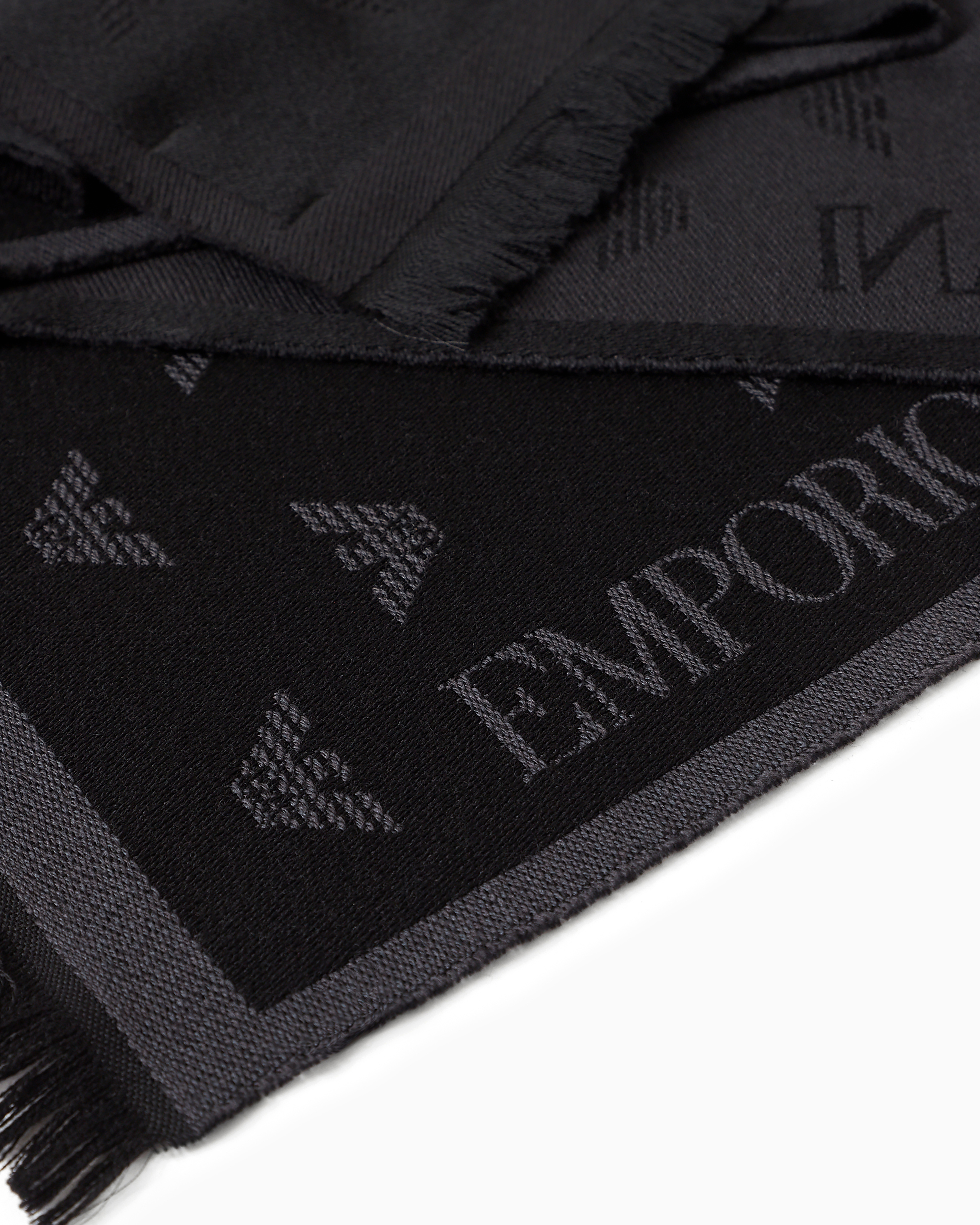 ウールスカーフ 全面ジャカードイーグルロゴ | Emporio Armani