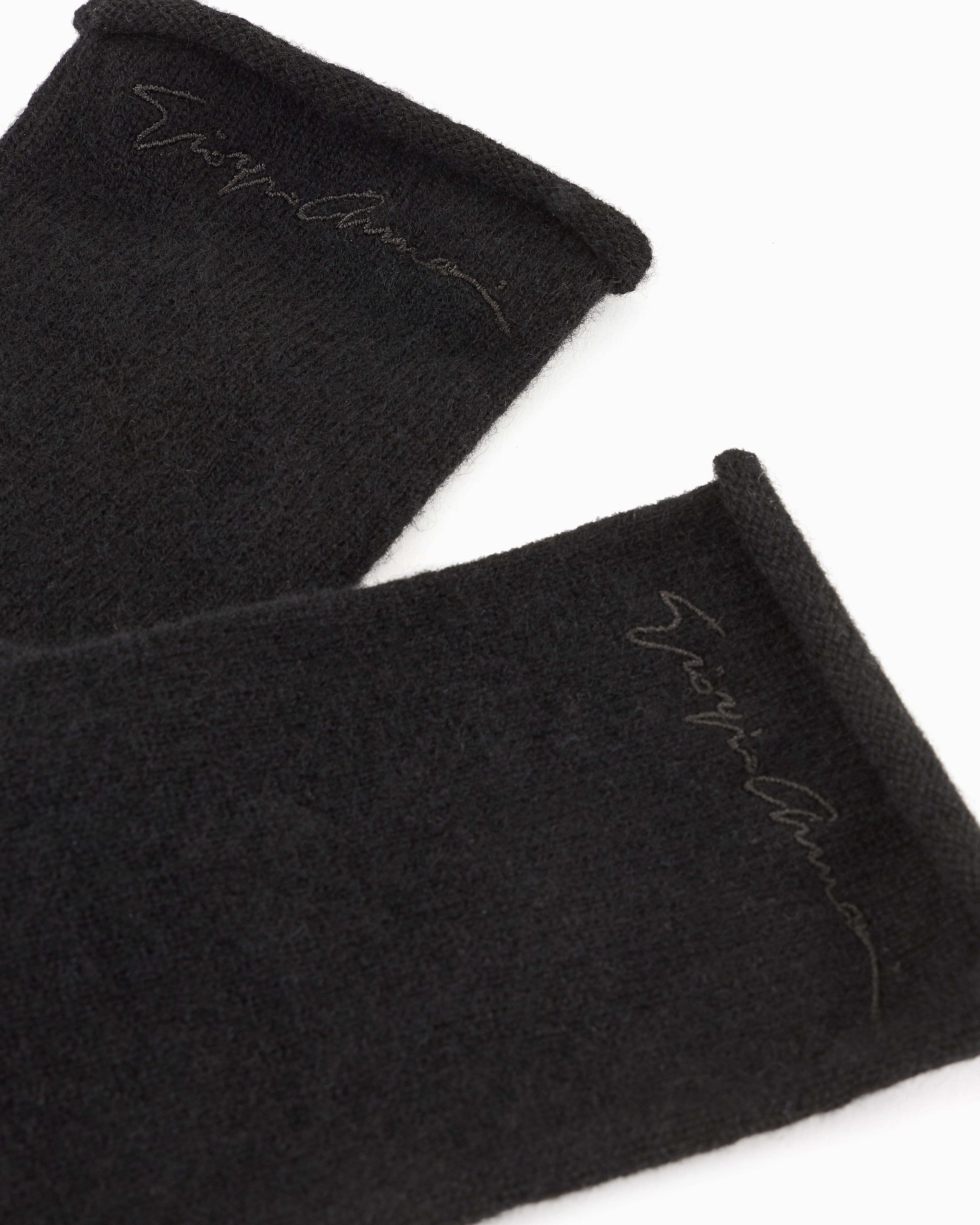 Cashmere gloves long cuff for woman | Giorgio Armani