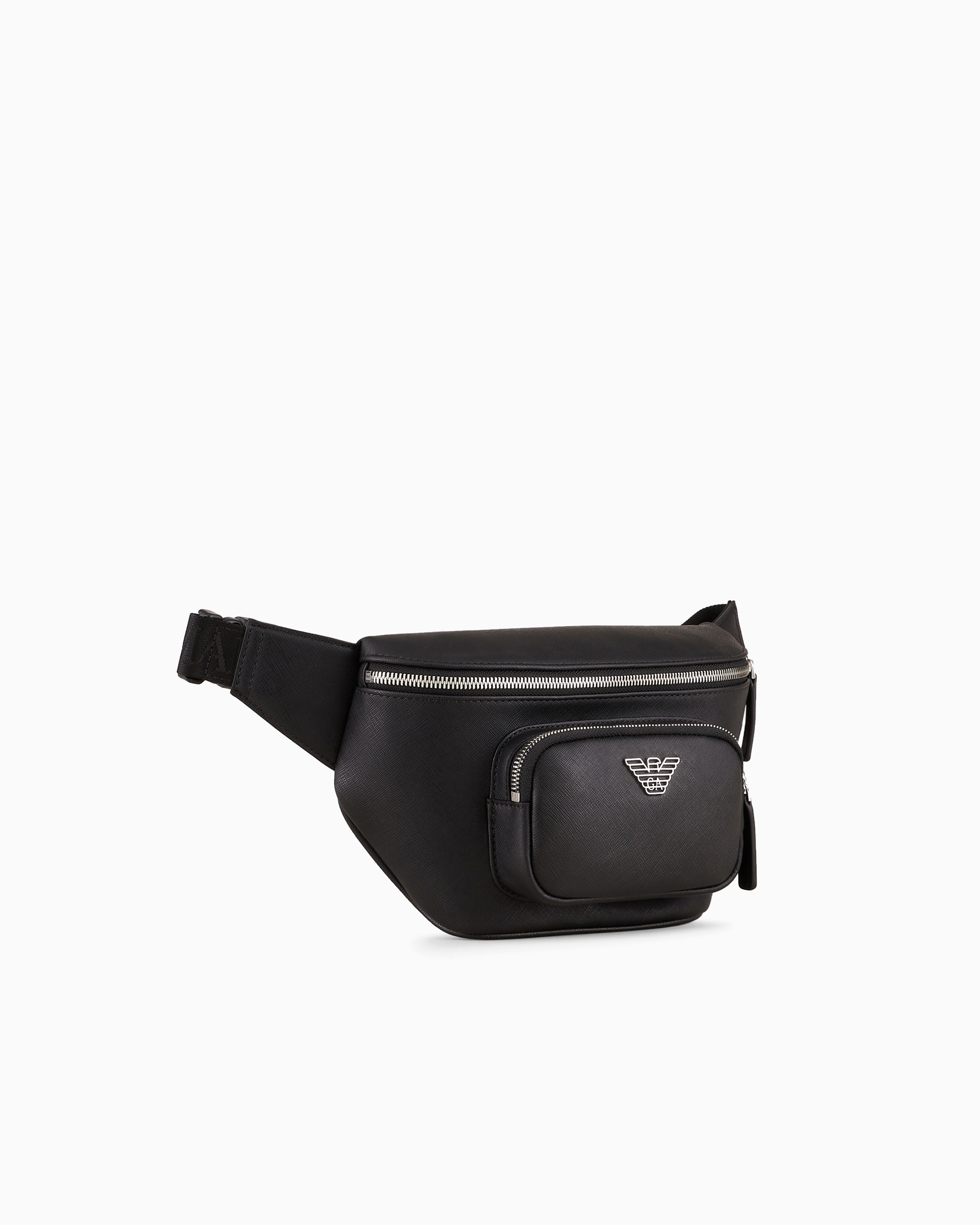 Regenerated belt bag in saffiano leather with zip Essential