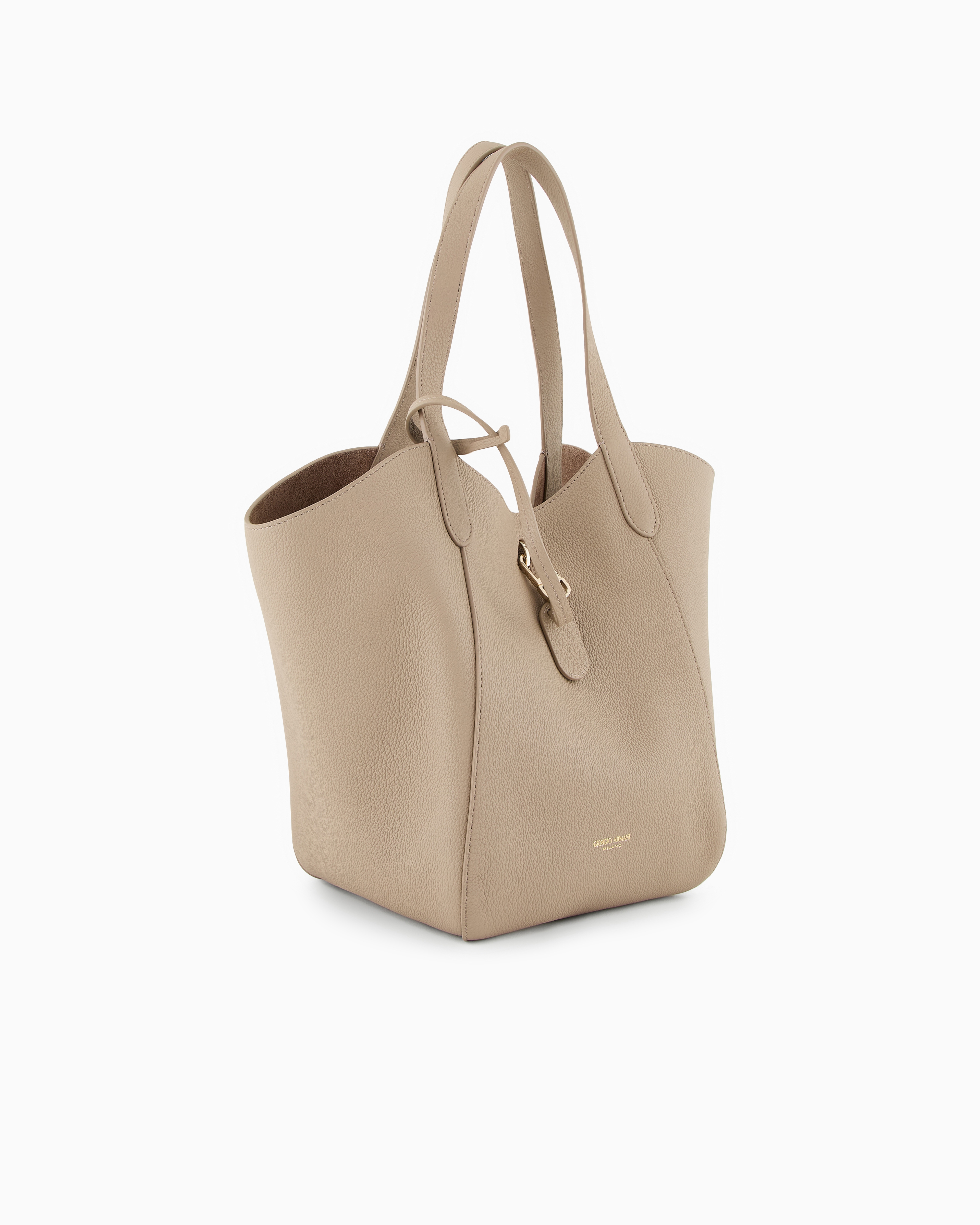 Pebbled leather bag with pouch woman | Giorgio Armani