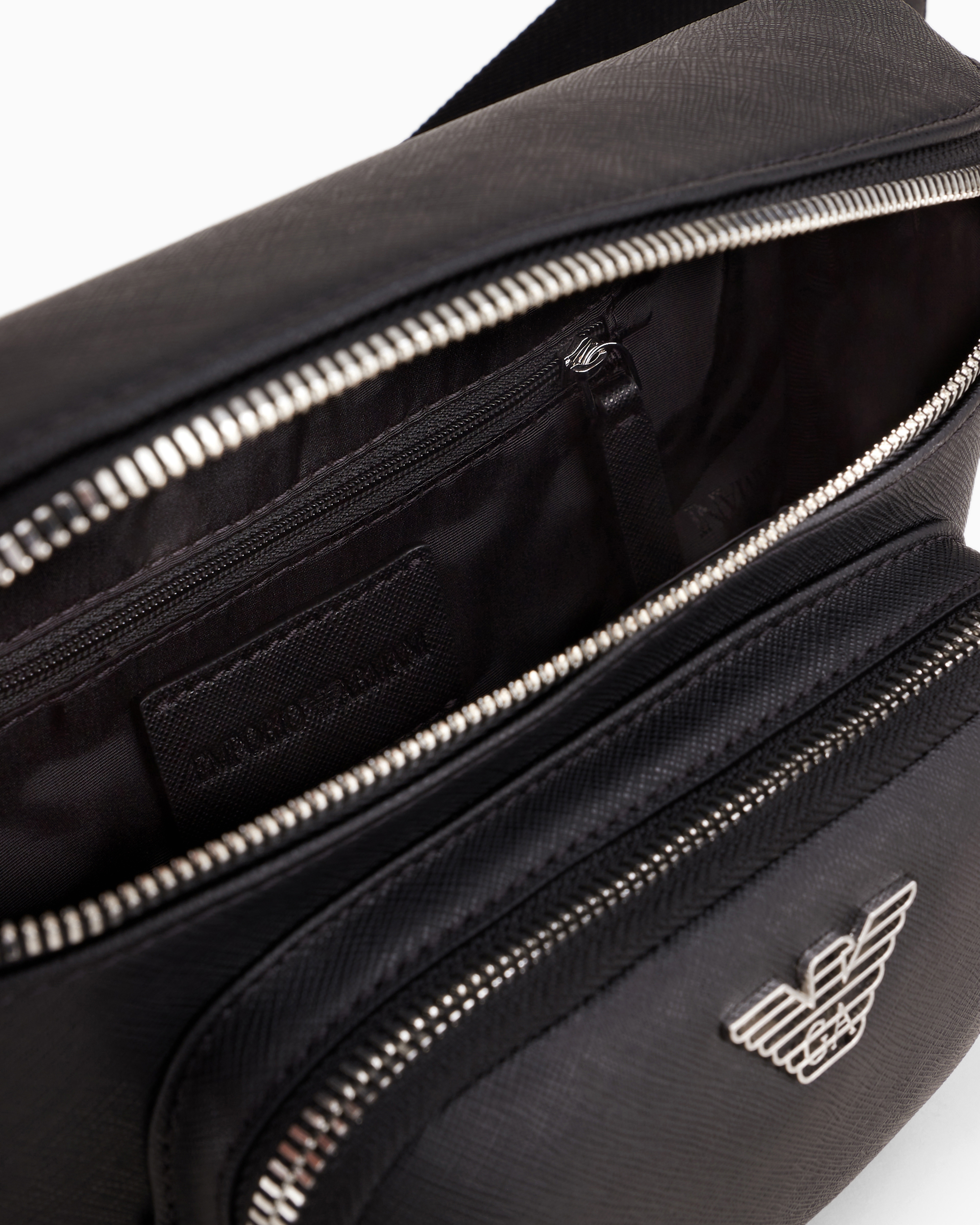 EMPORIO ARMANI バッグ Regenerated belt bag in saffiano leather with zip Essential