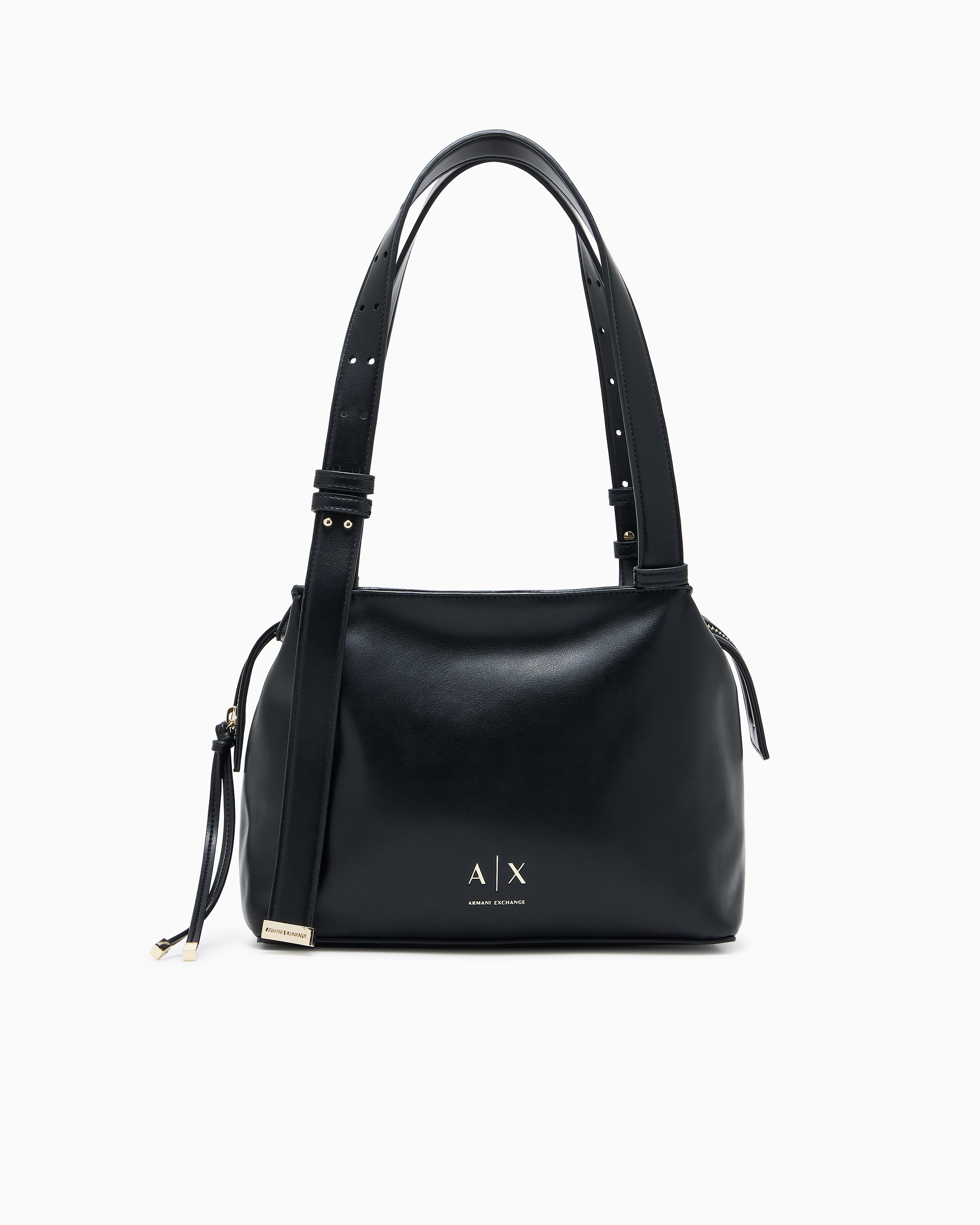 Armani Exchange Black Shoulder Bag In Technical Fabric