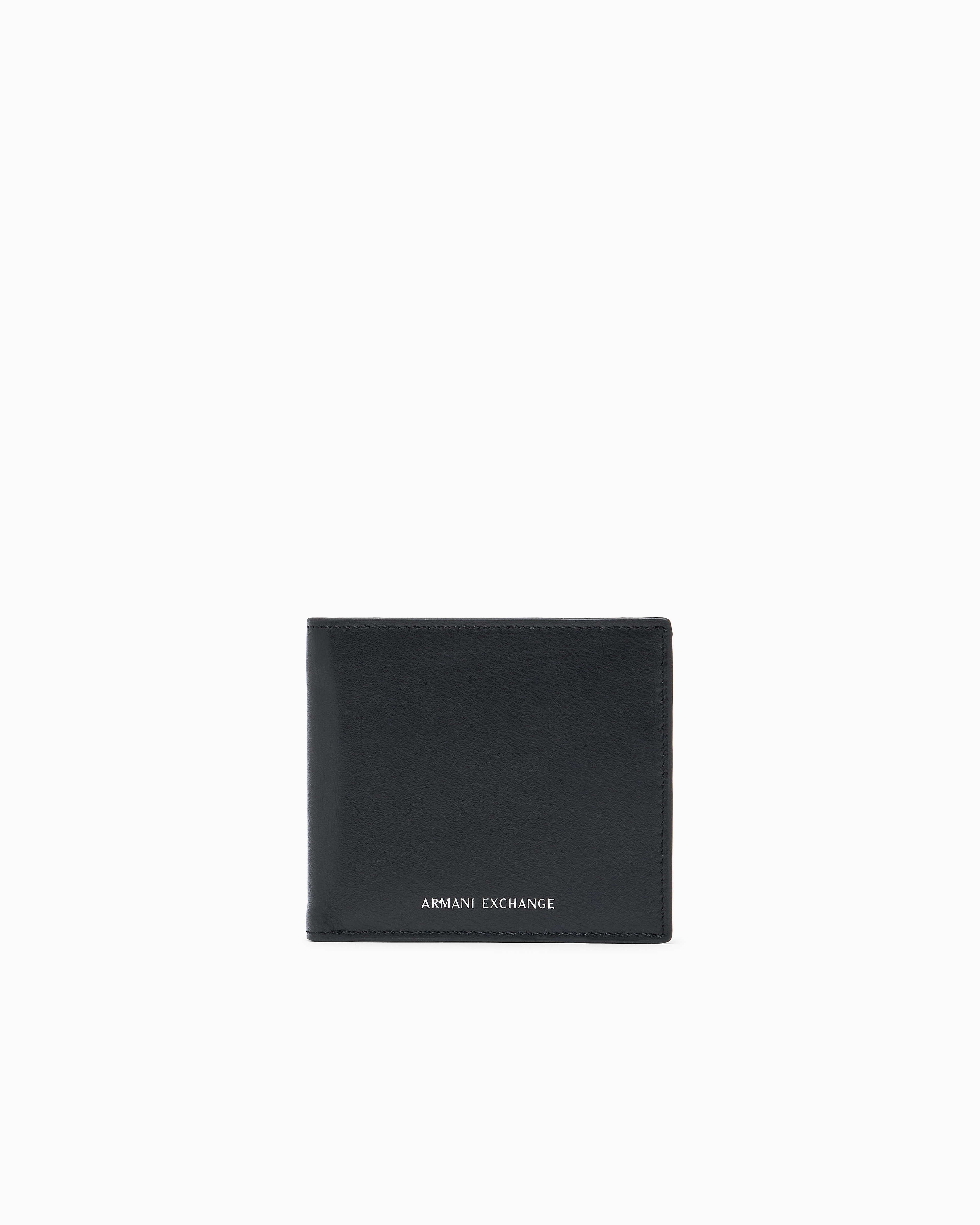 Armani Exchange Black Smooth Texture Bifold Wallet