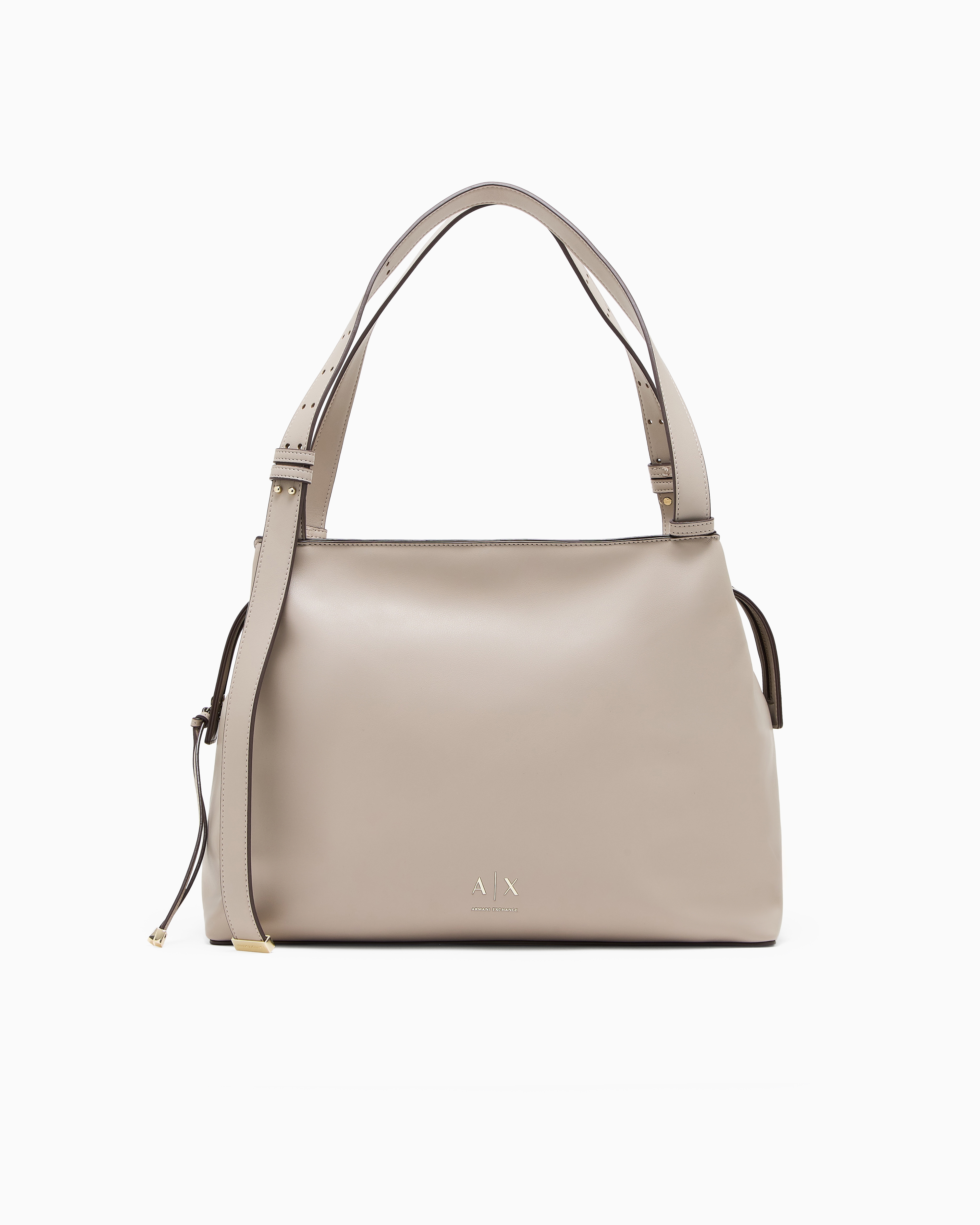 Armani Exchange Beige Shoulder Bag In Technical Fabric