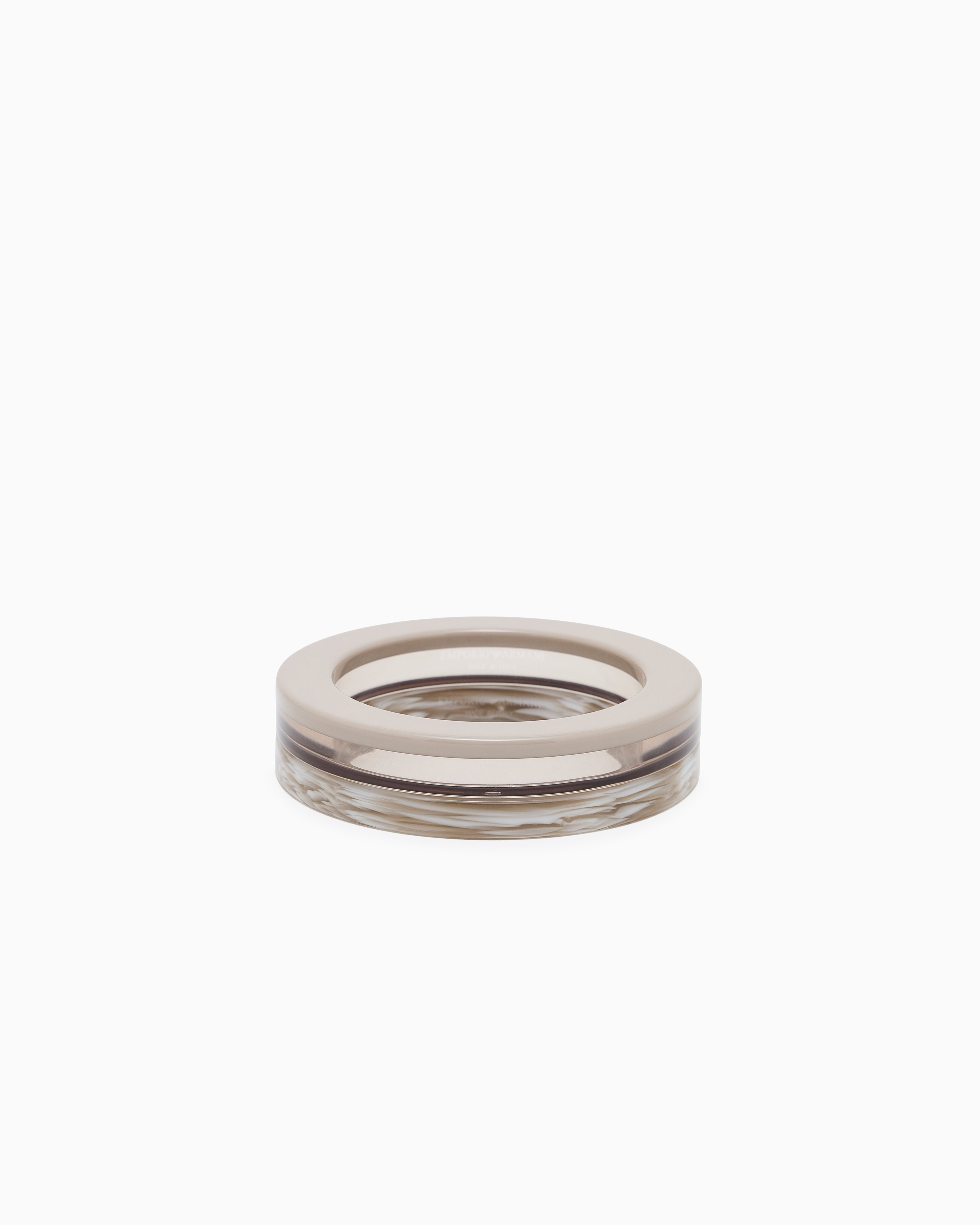 Emporio Armani Beige Set Of Two Hoop Bangles