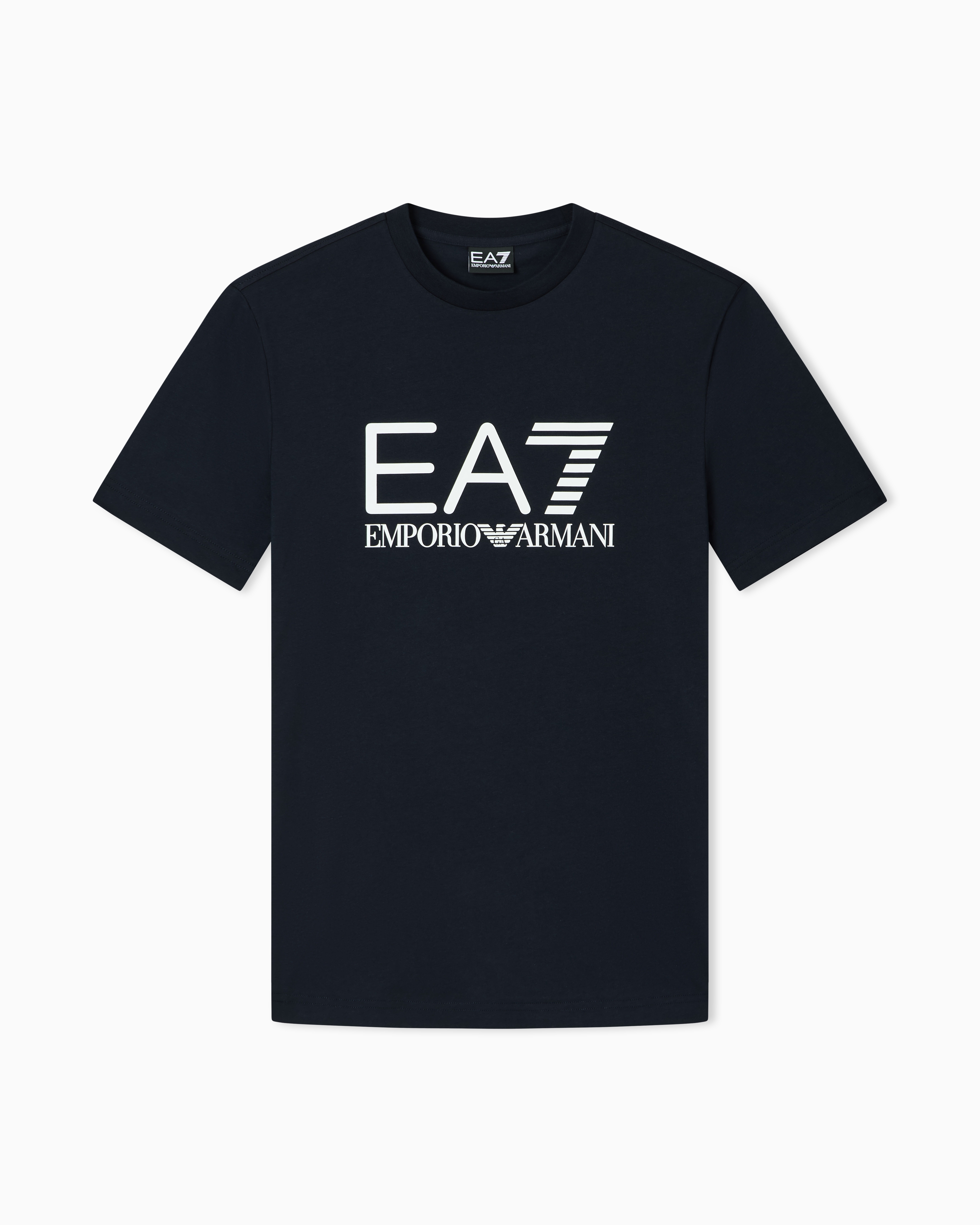 Ea7 Navy Blue Core Identity Cotton-Jersey T-Shirt