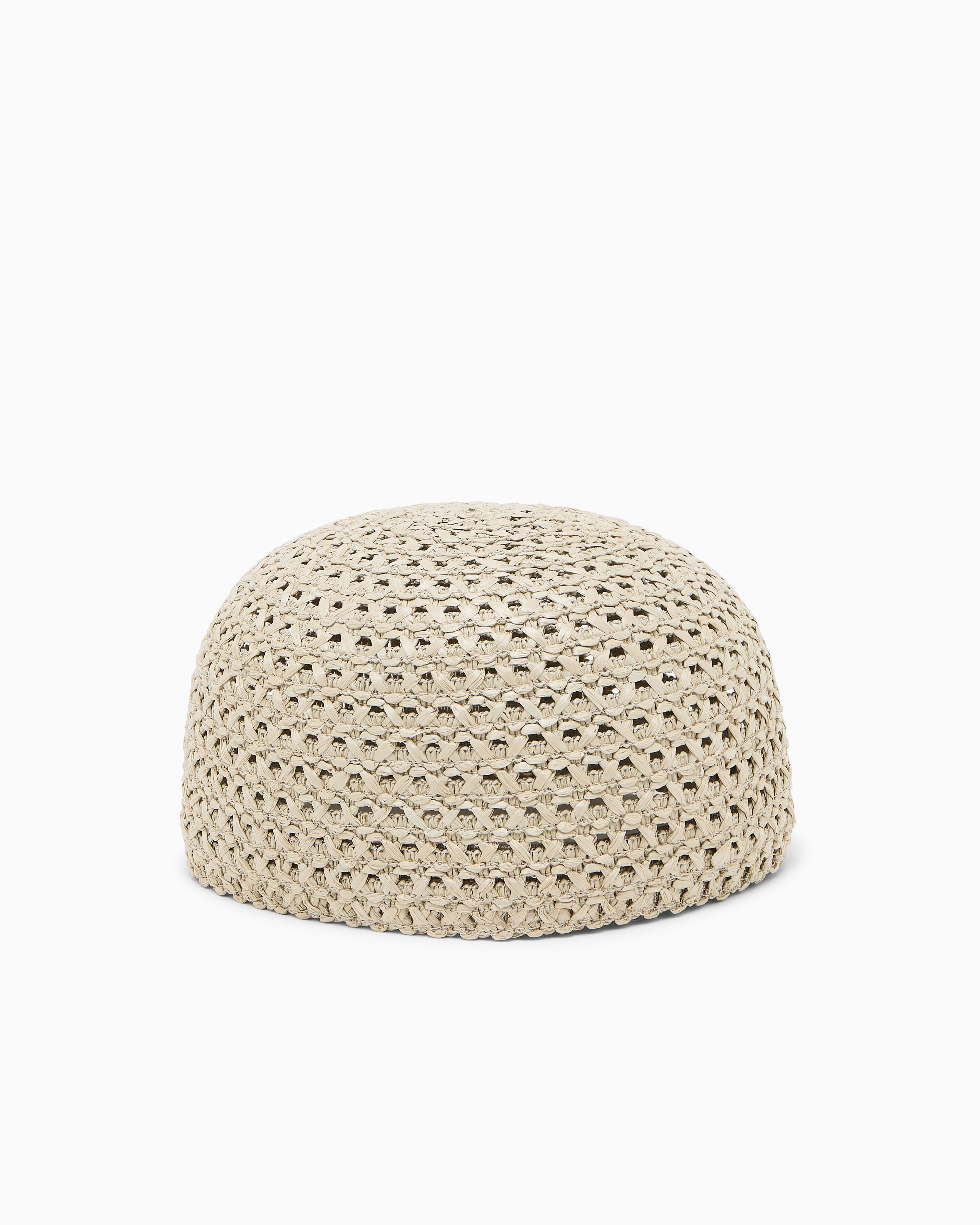 Emporio Armani Beige Woven Paper Yarn Cap