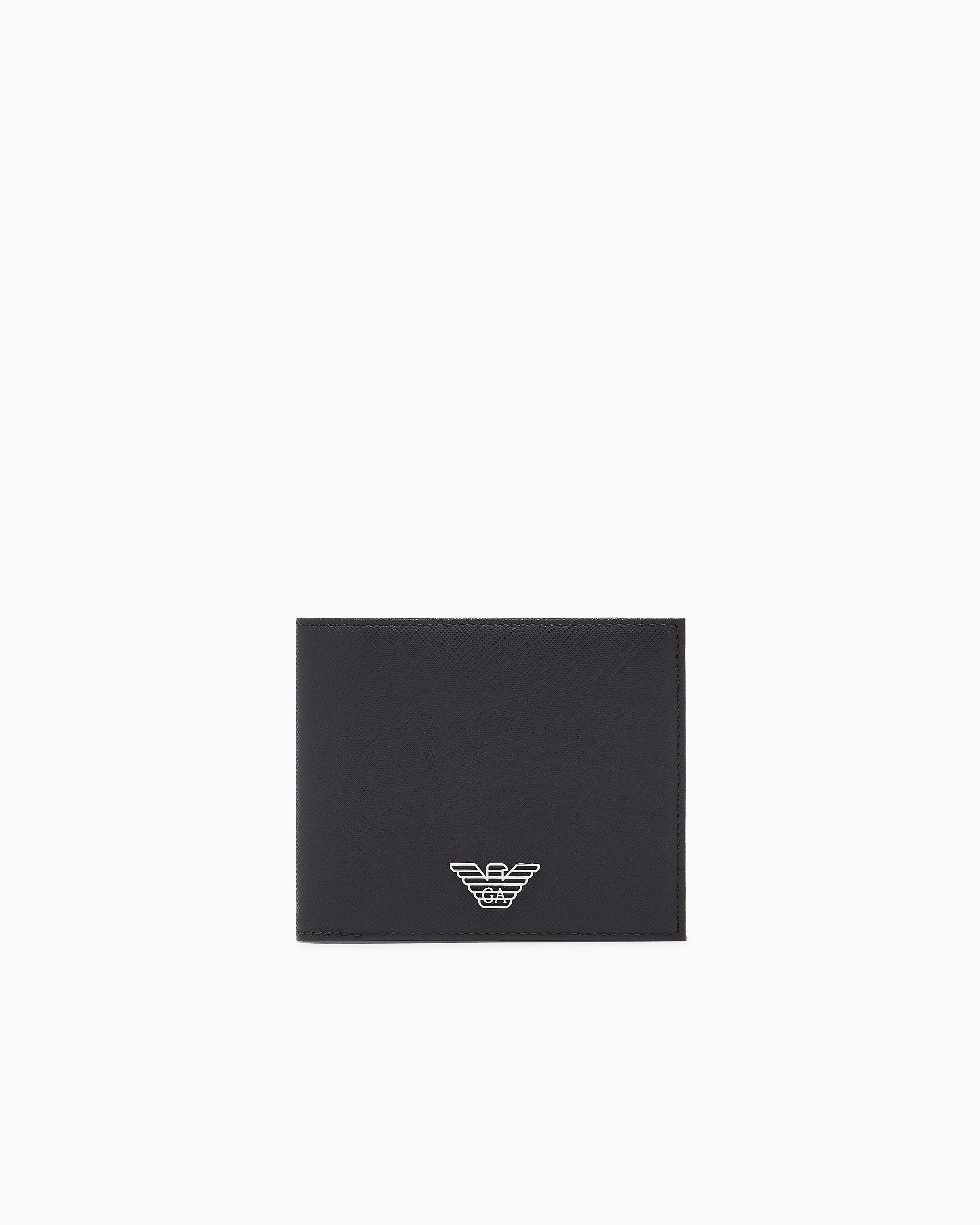 Emporio Armani Brown Regenerated Saffiano Bifold Wallet