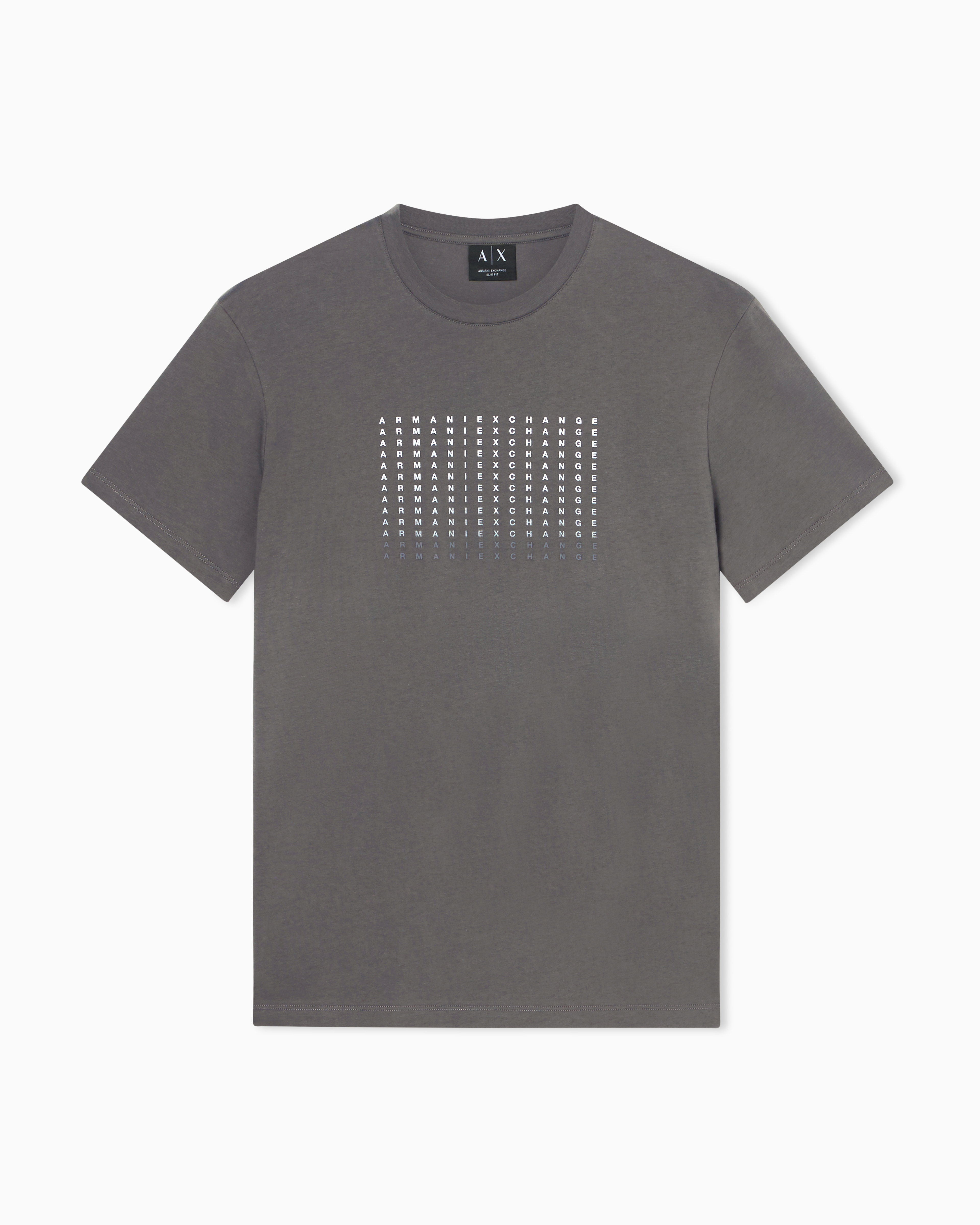 Armani Exchange Grey Slim Fit Cotton T-Shirt