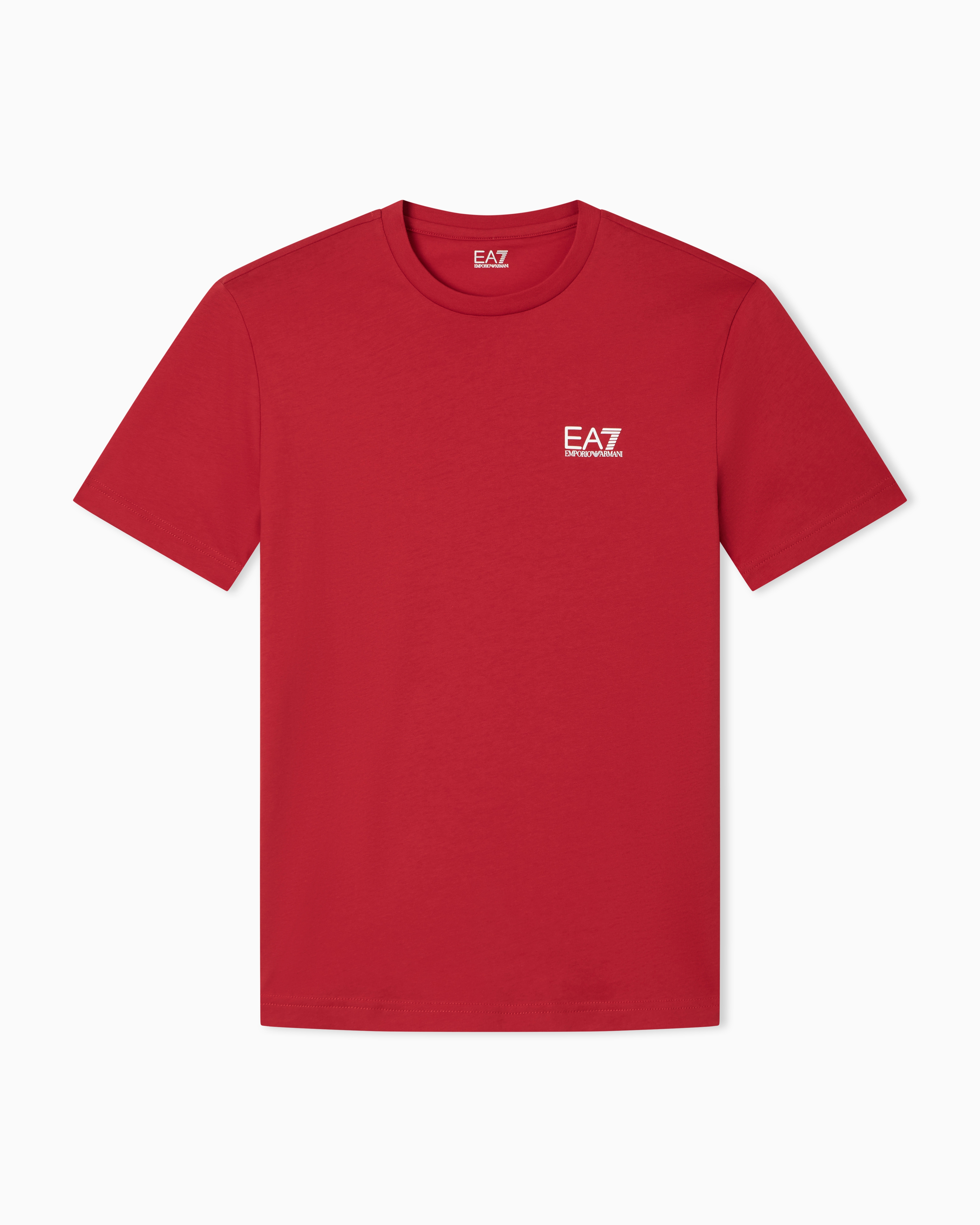 Ea7 Red Pima Cotton Core Identity T-Shirt