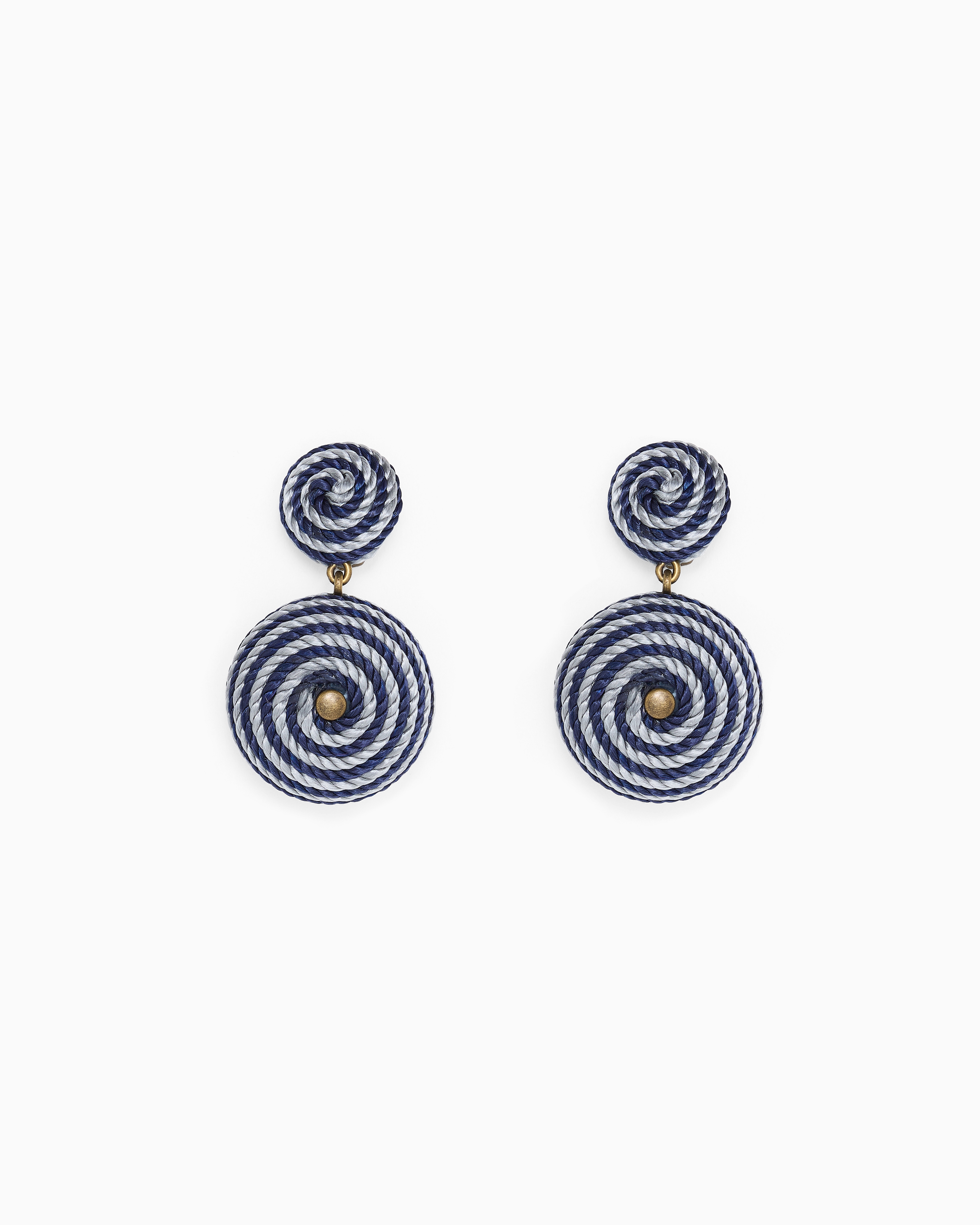 Giorgio Armani Blue Earrings With Circular Pendant