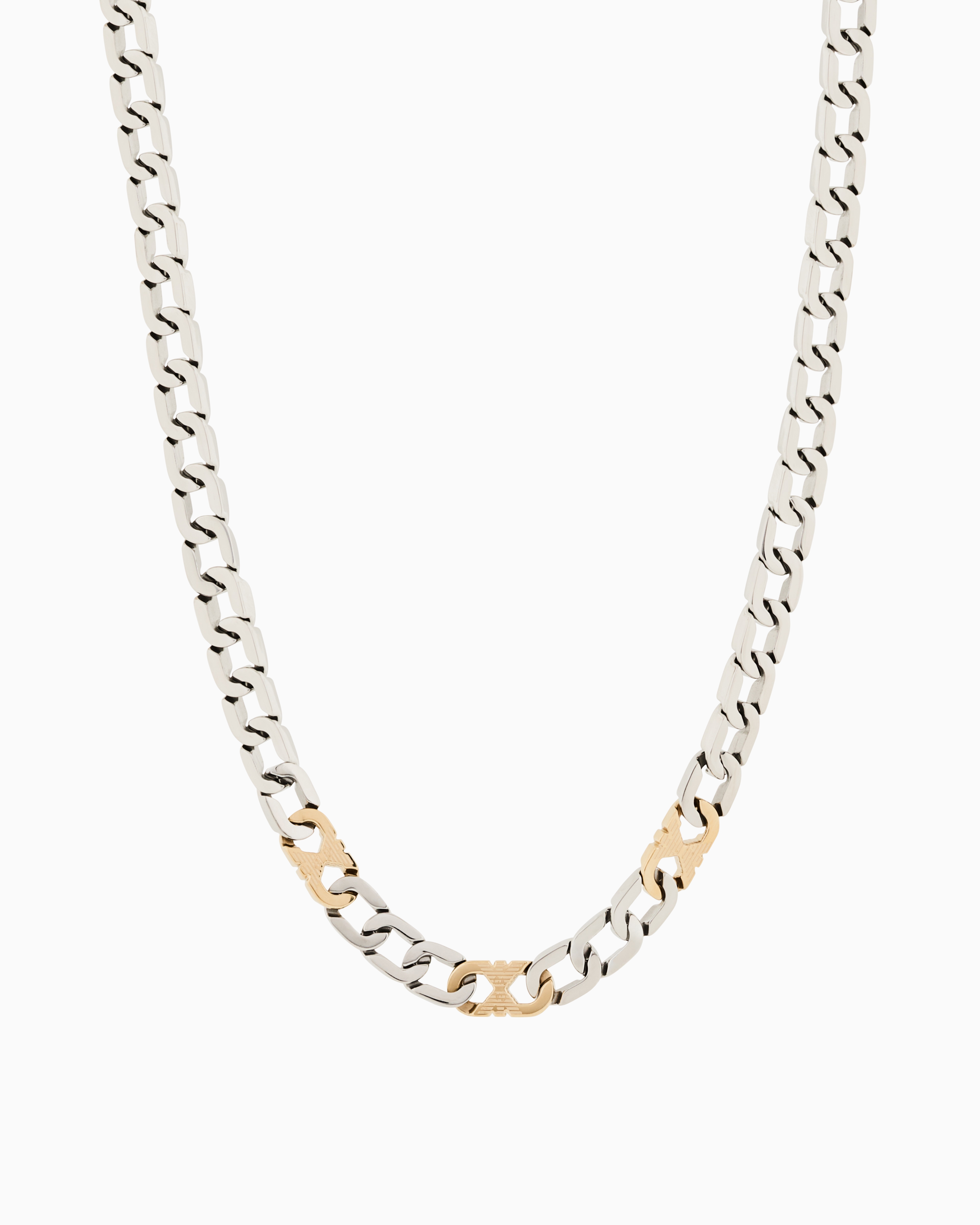 Emporio Armani Multicolored Stainless Steel Chain Necklace