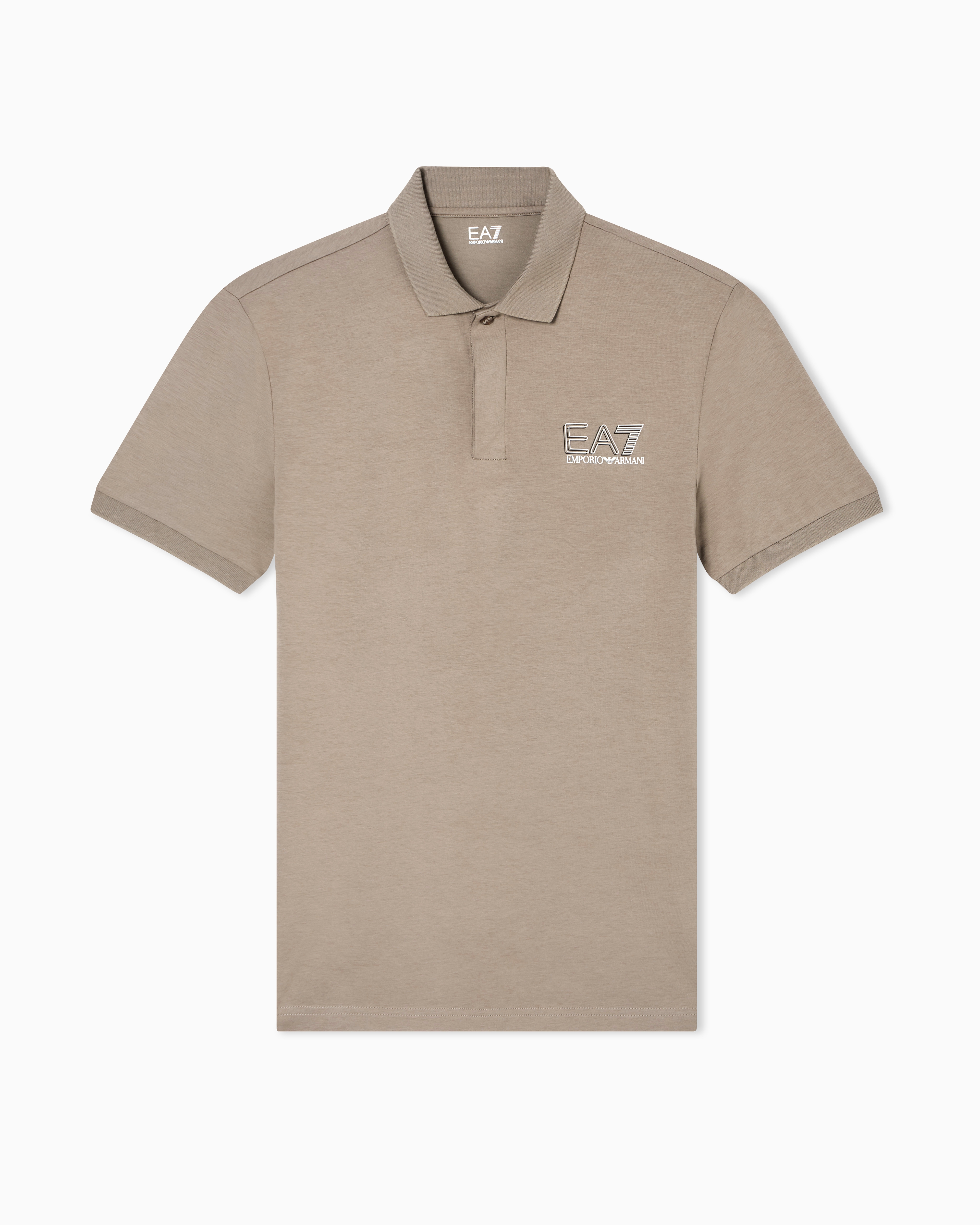 Ea7 Beige Visibility Cotton Jersey T-Shirt