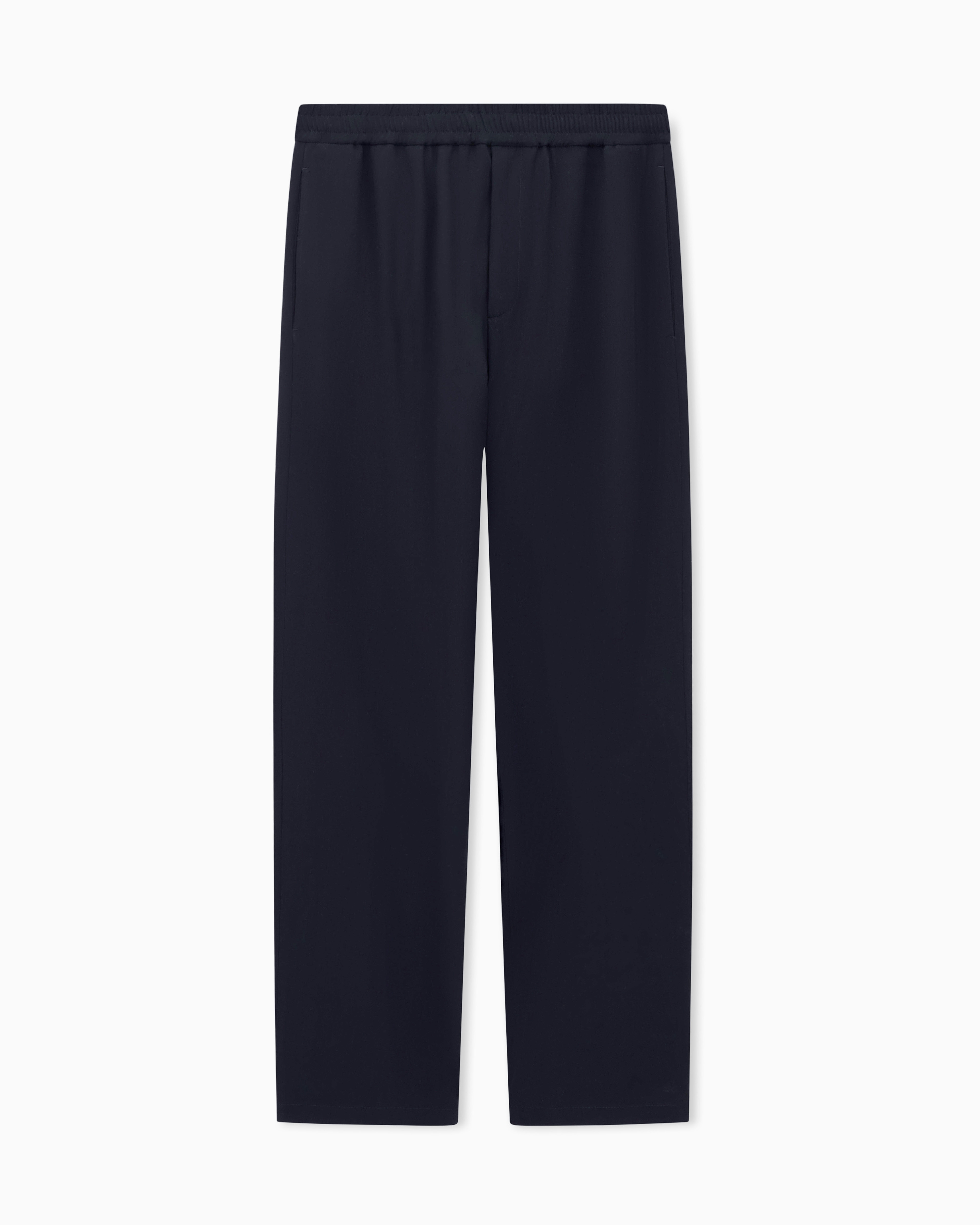 Giorgio Armani Pantaloni Flat Front In Lana Vergine