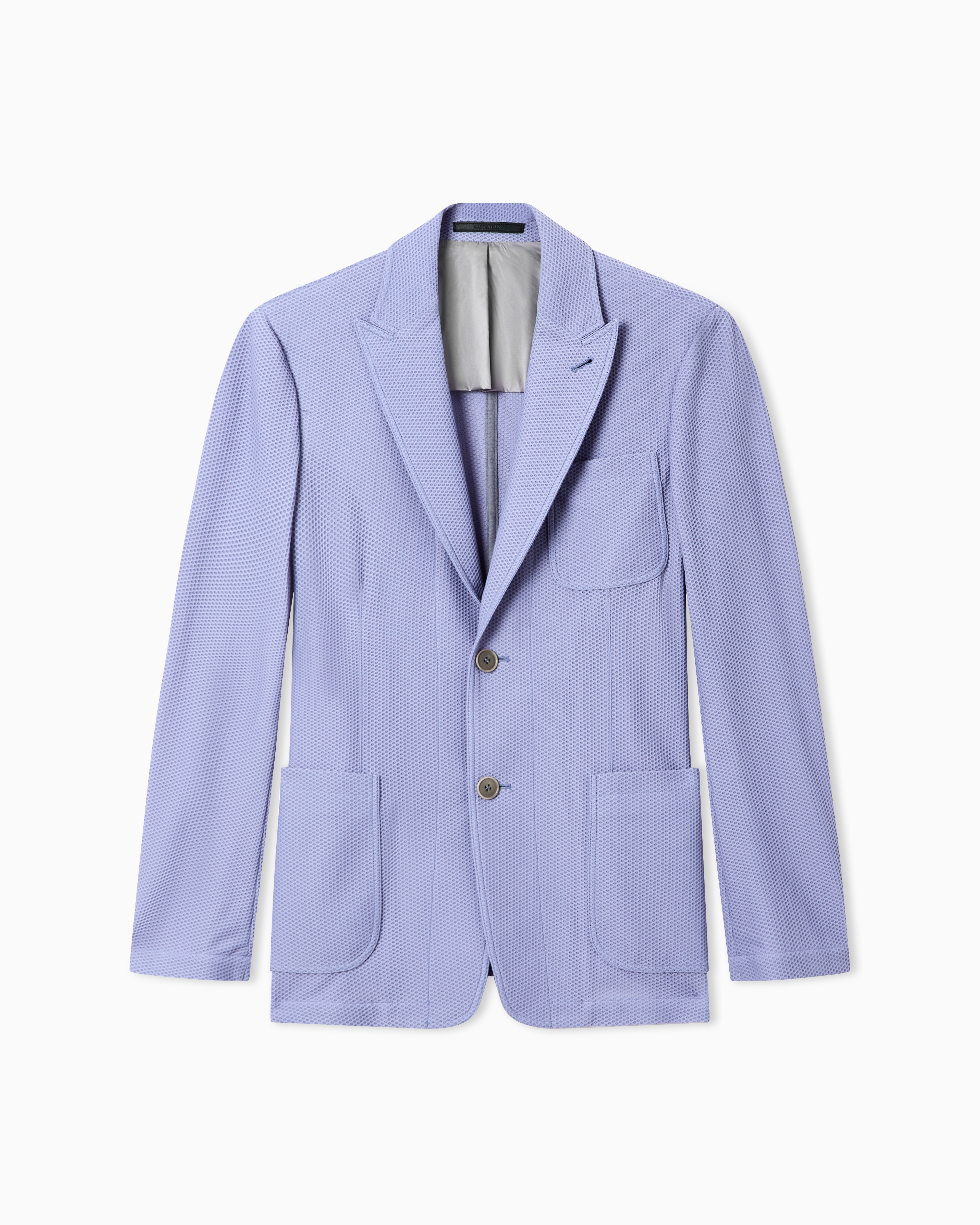 Giorgio Armani Purple Single-Breasted Jacket In Technical Waffle Fabric