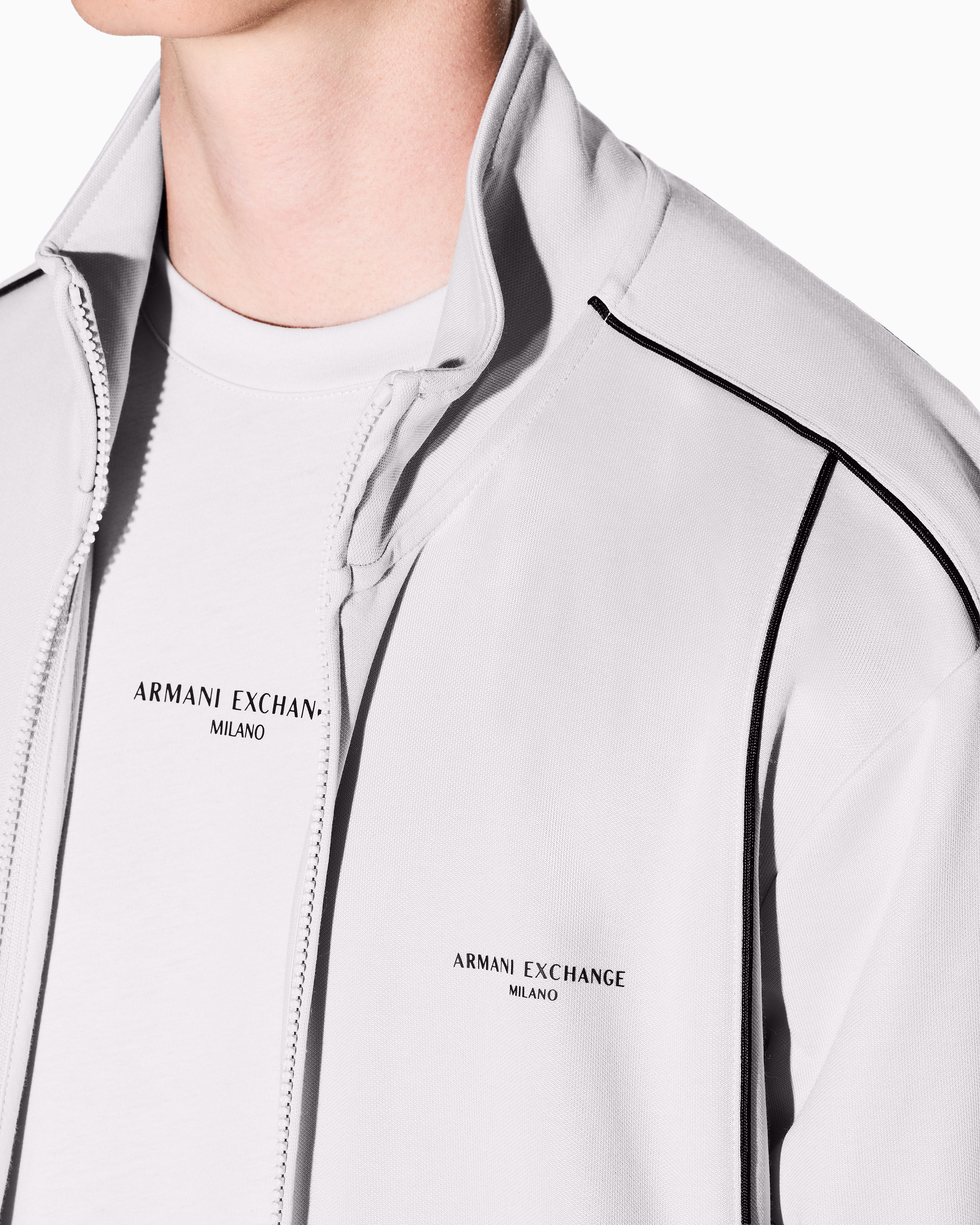 Regular fit T-shirt with contrasting piping | Armani Exchange