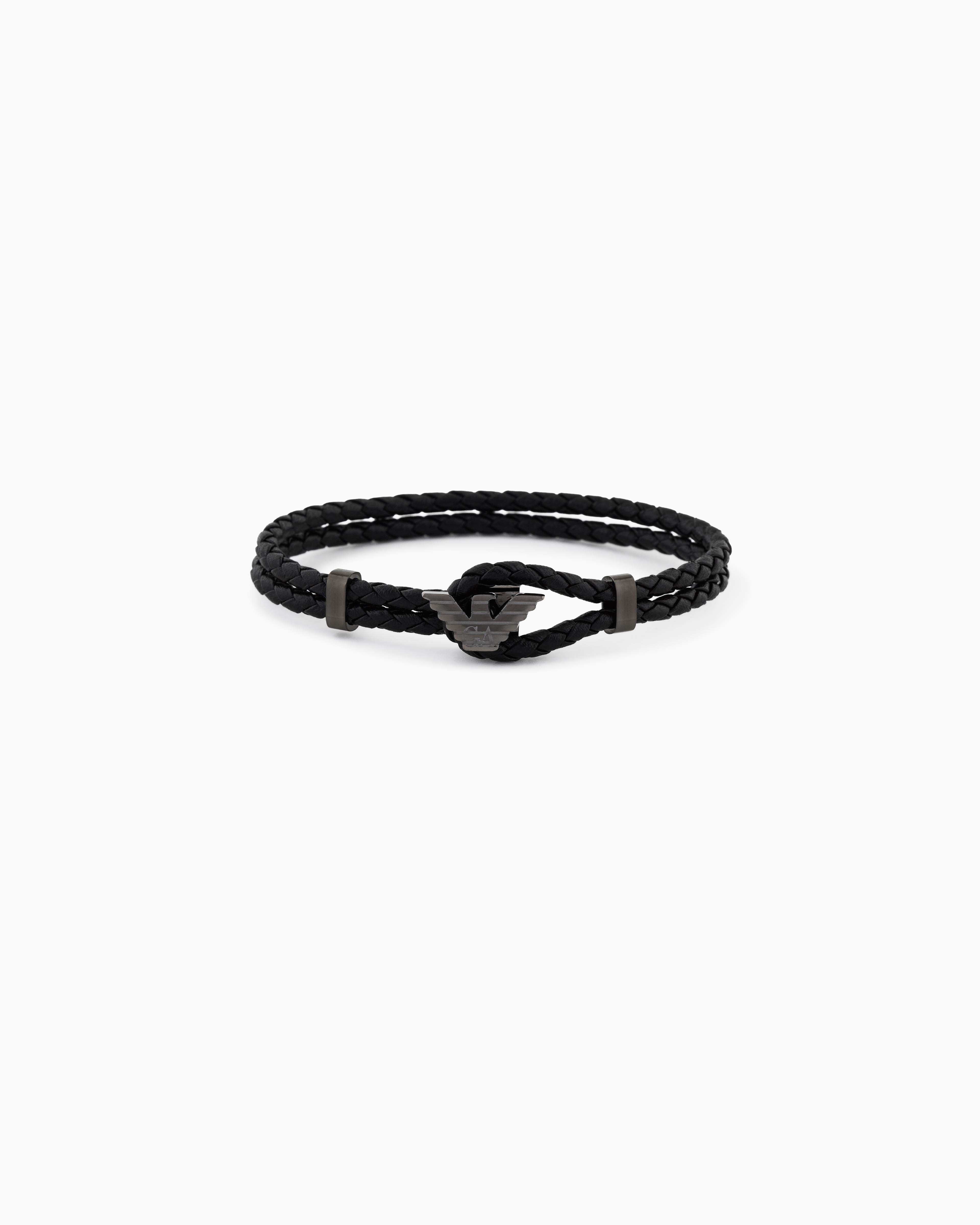 Emporio Armani Multicolored Gunmetal Leather Id Bracelet