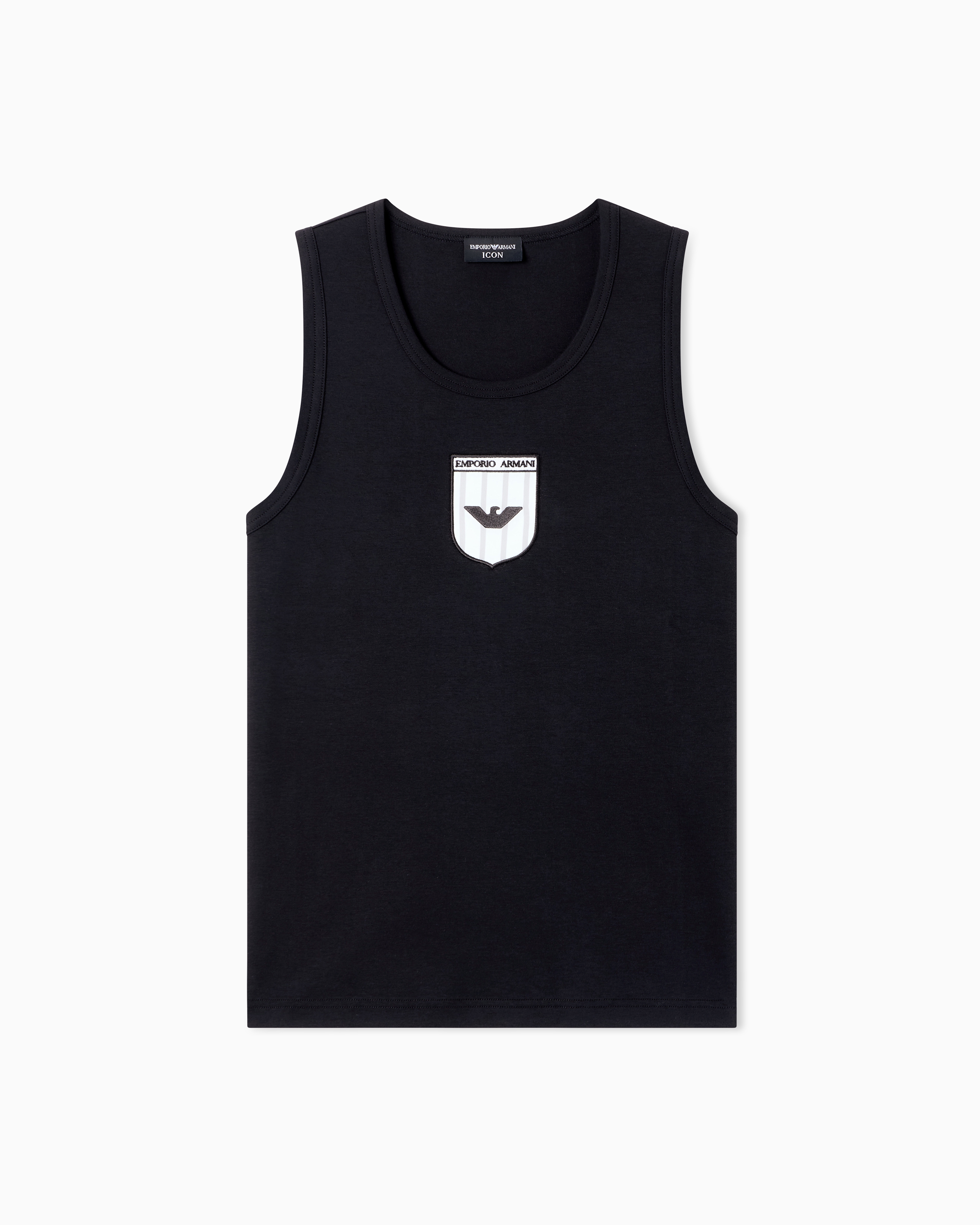 Emporio Armani Canotta In Jersey Interlock Con Ricamo Icon