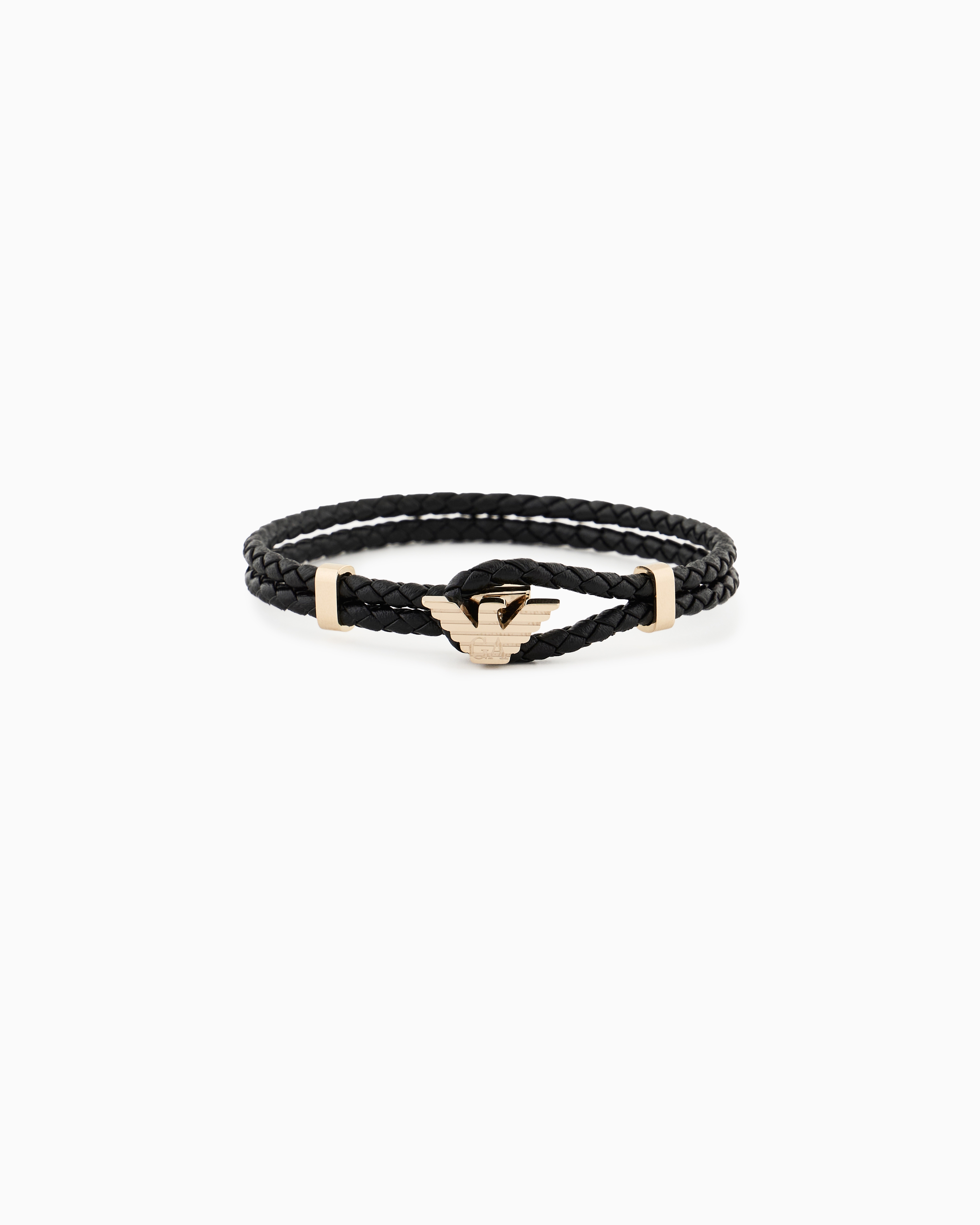 Emporio Armani Men's Multicolored Gold-Tone Leather Id Bracelet