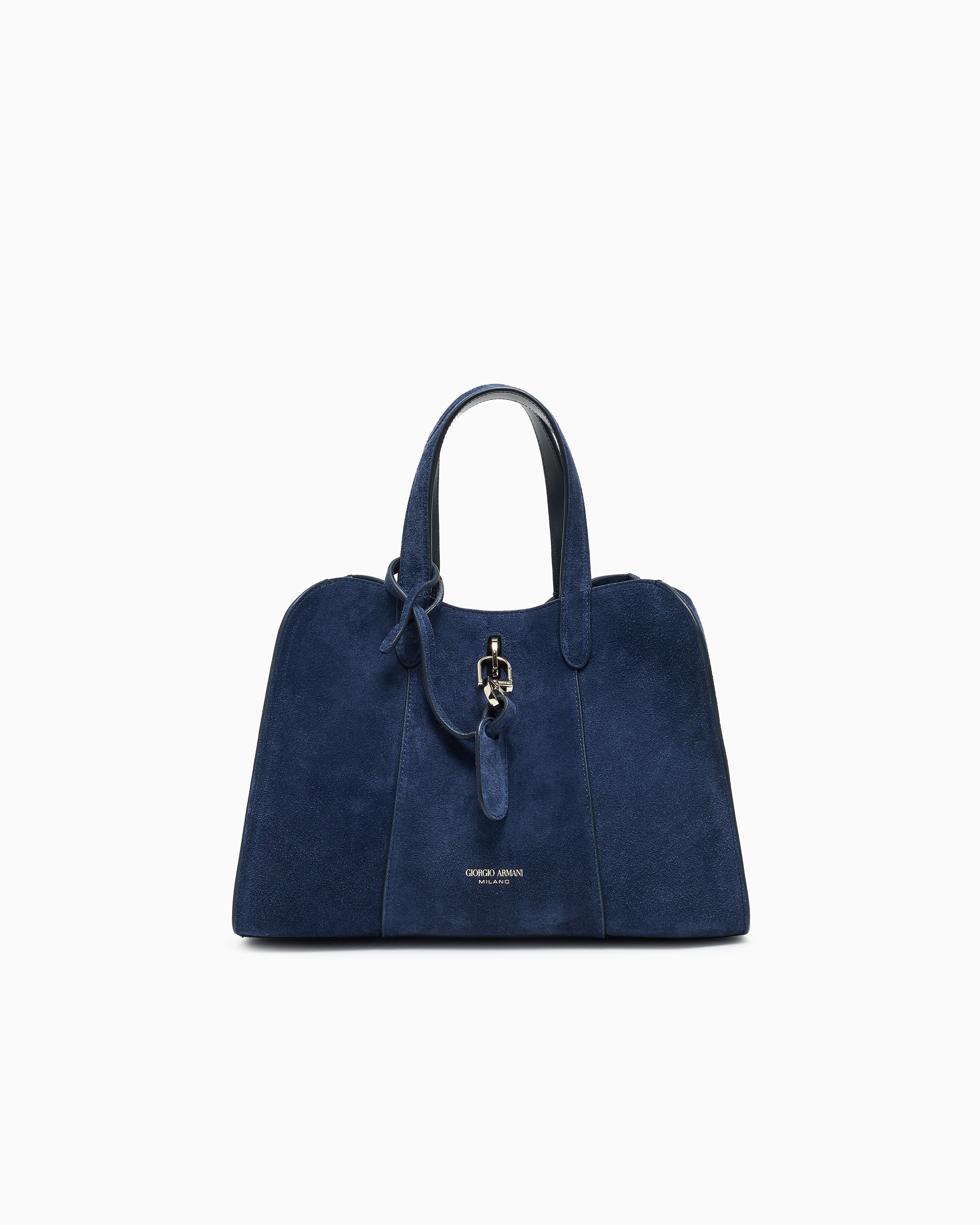 Giorgio Armani Blue Small Suede Tote Bag