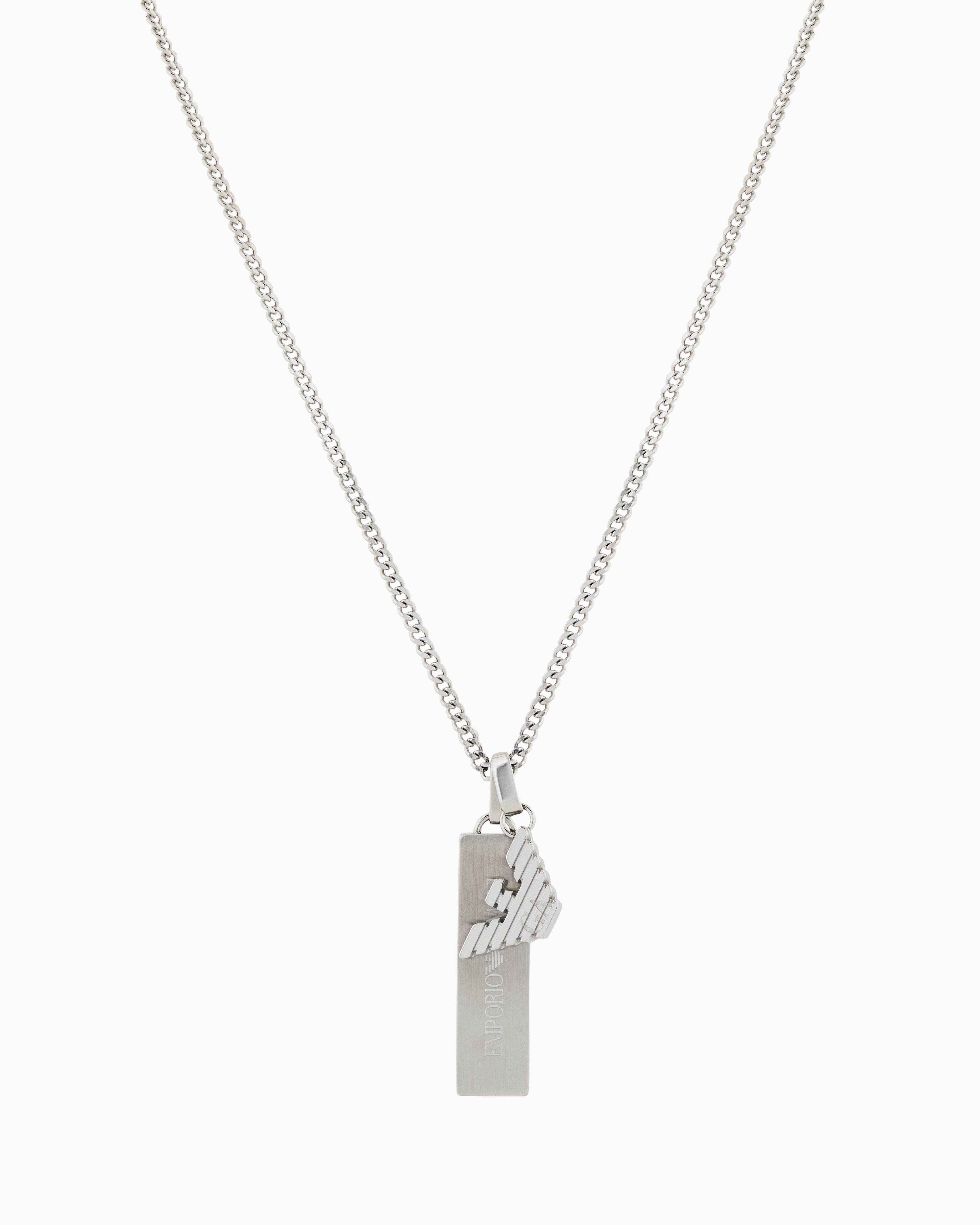 Emporio Armani Multicolored Stainless Steel Dog Tag Necklace