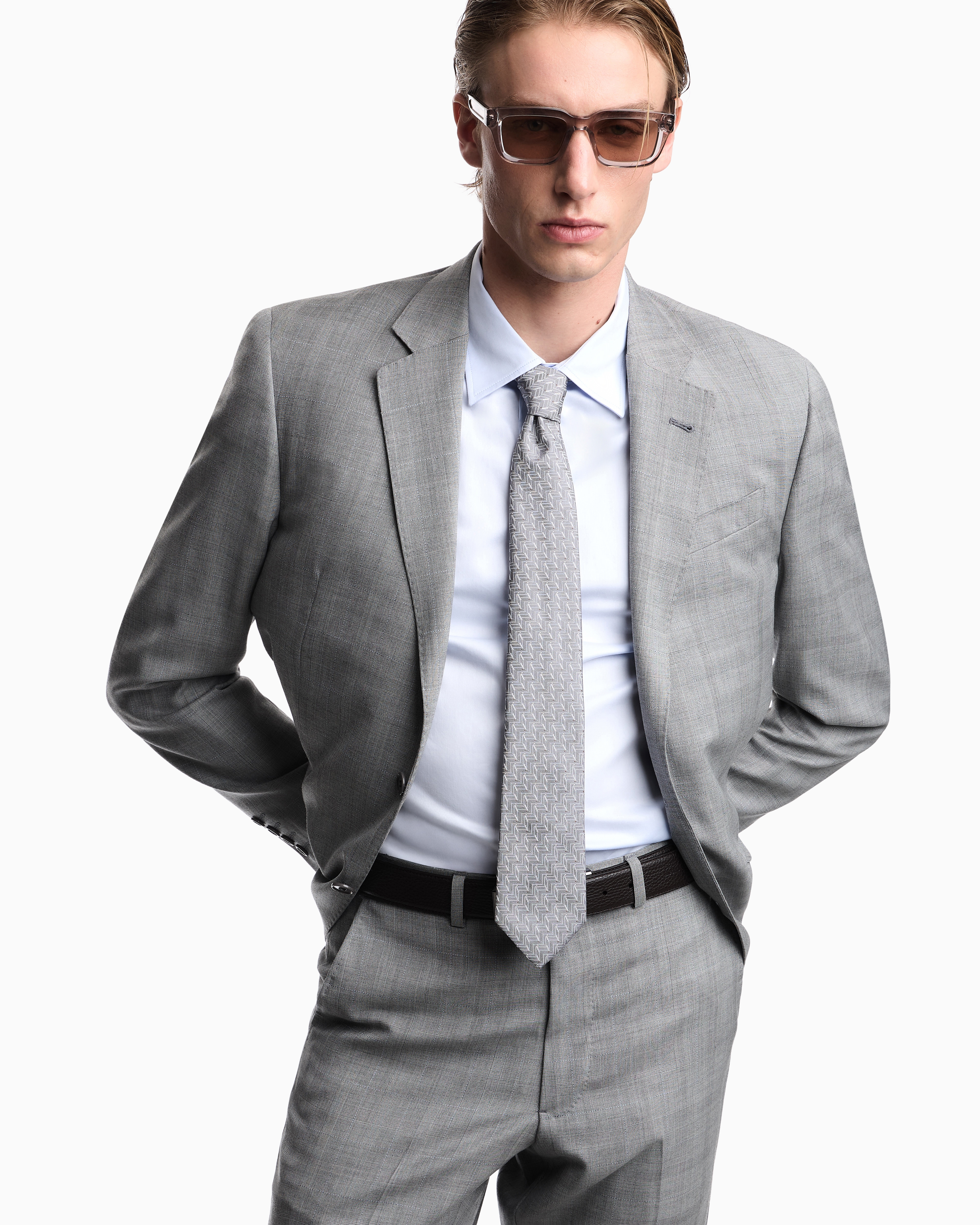 ネクタイ ピュアシルク シェブロンジャカード | Emporio Armani