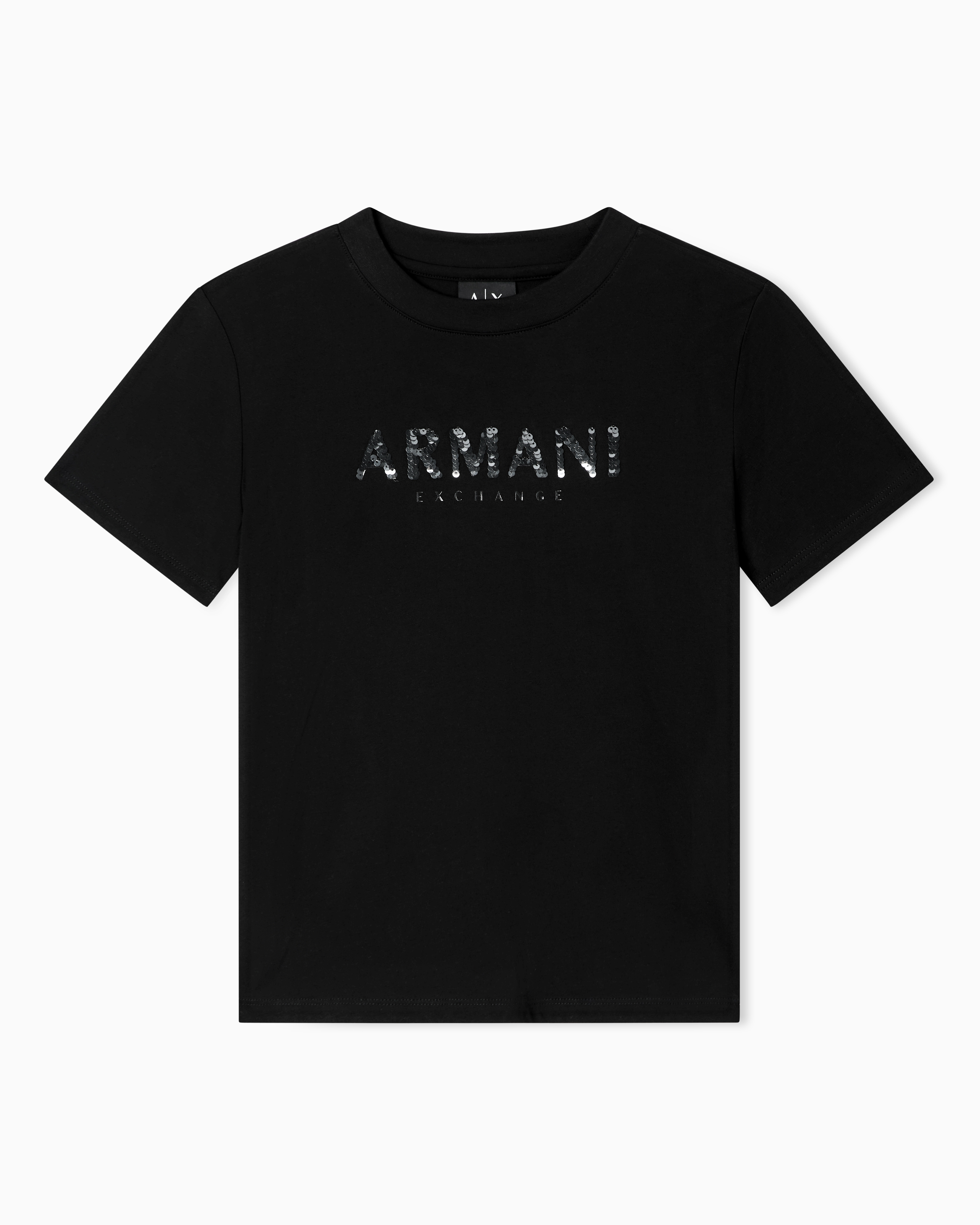 Armani Exchange Black Relaxed Fit T-Shirt In Cotton Jersey