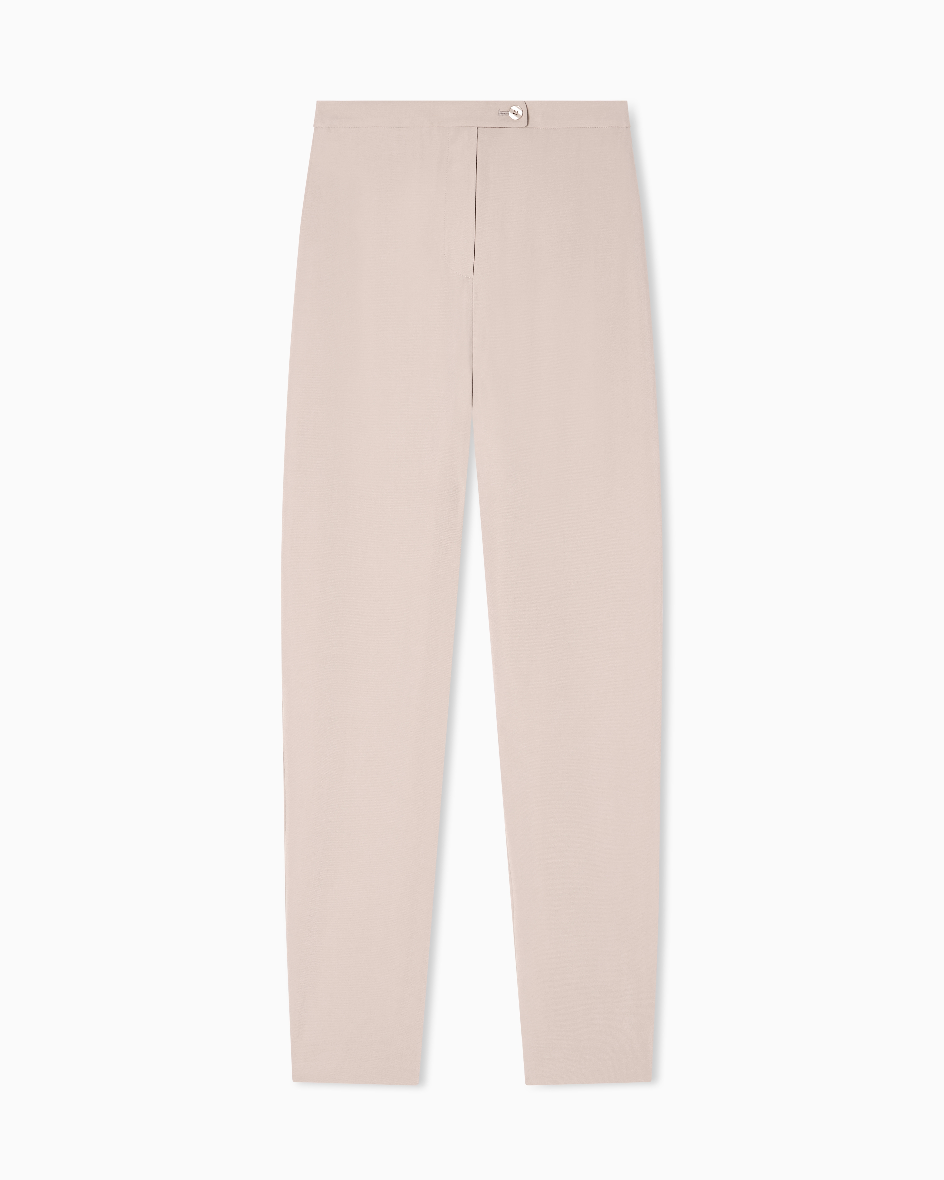 Emporio Armani Beige Washed Modal Twill Trousers