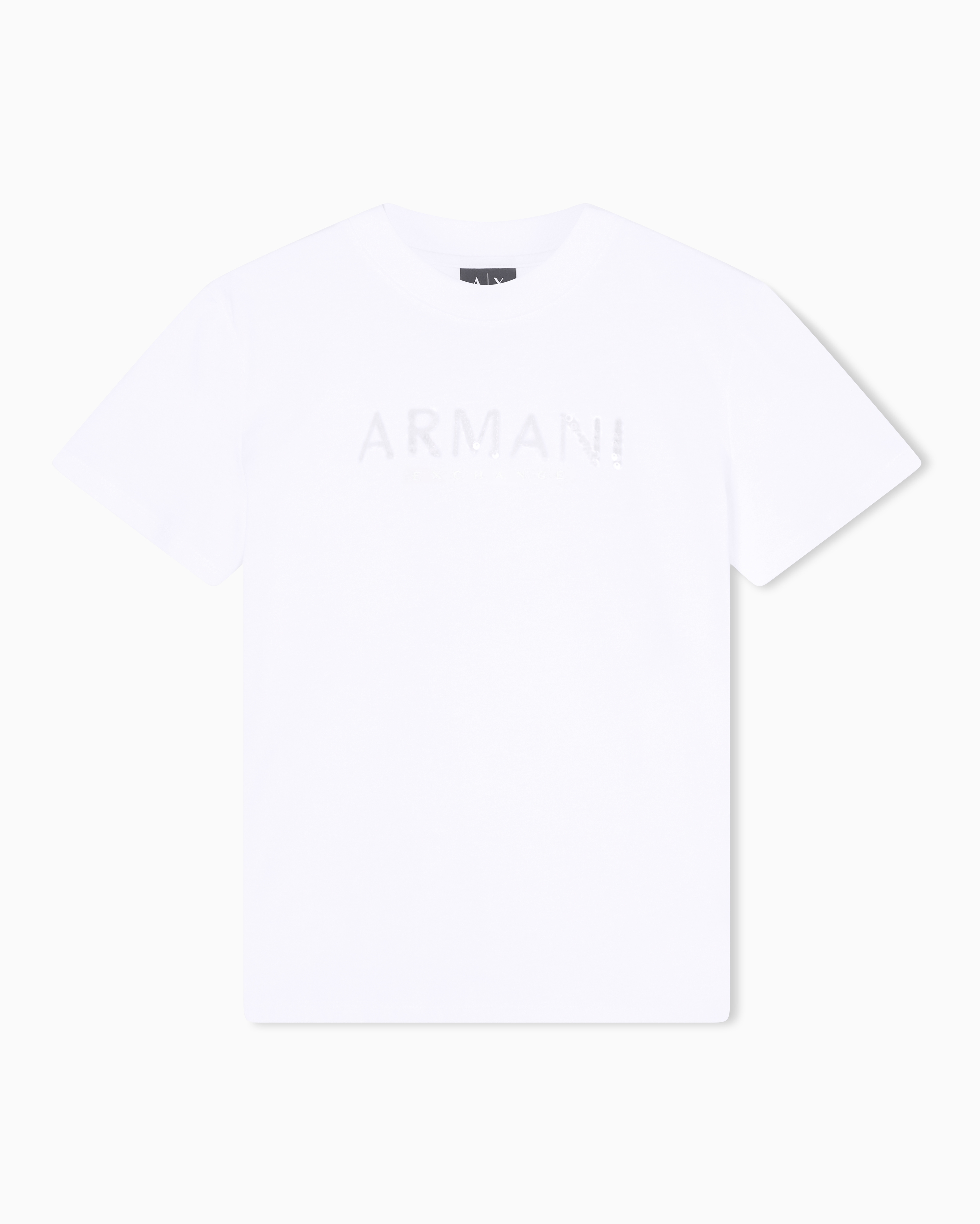 Armani Exchange White Relaxed Fit T-Shirt In Cotton Jersey