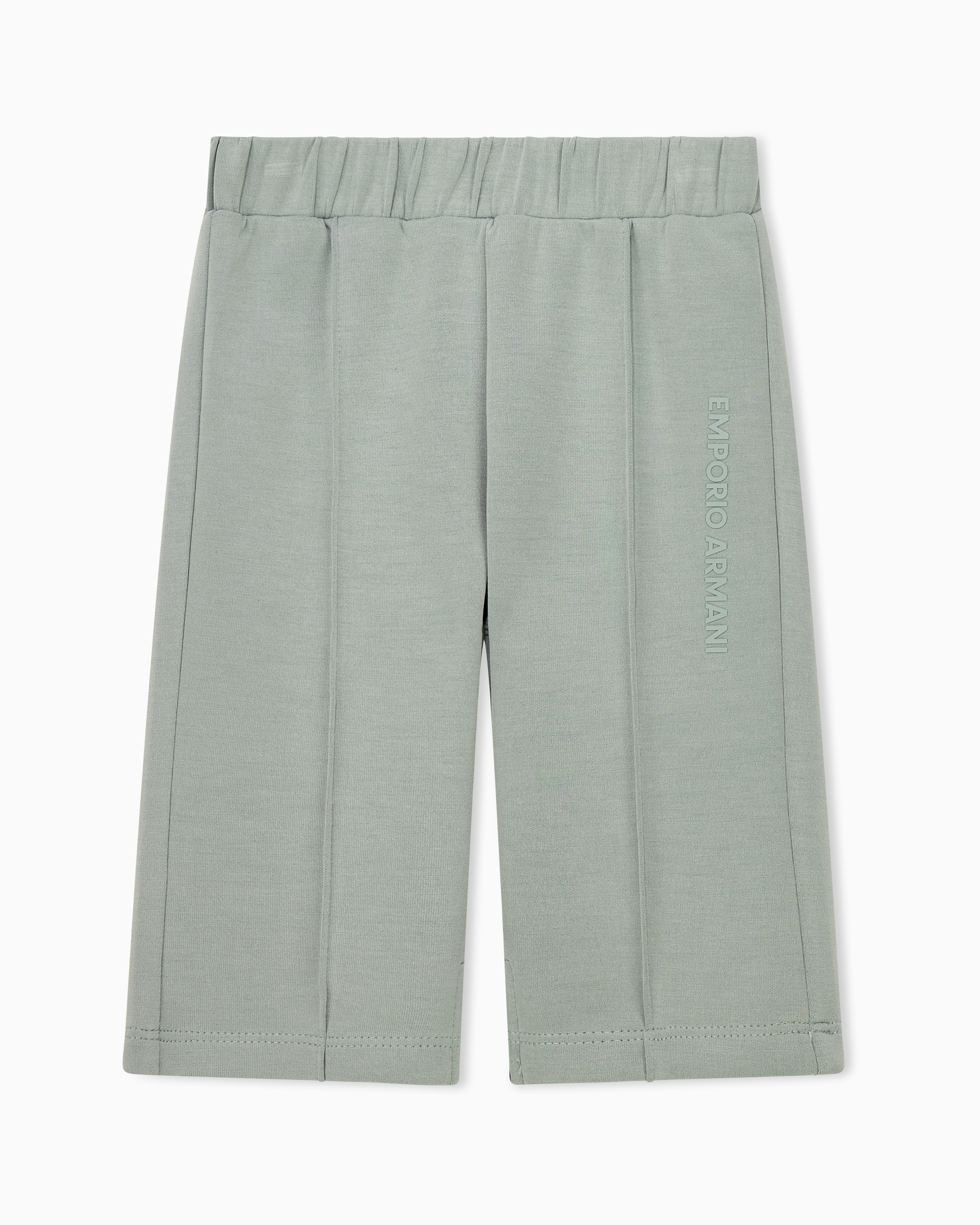 Emporio Armani Women's Green Jersey Trousers With A Side Logo And An Elastic Waistband