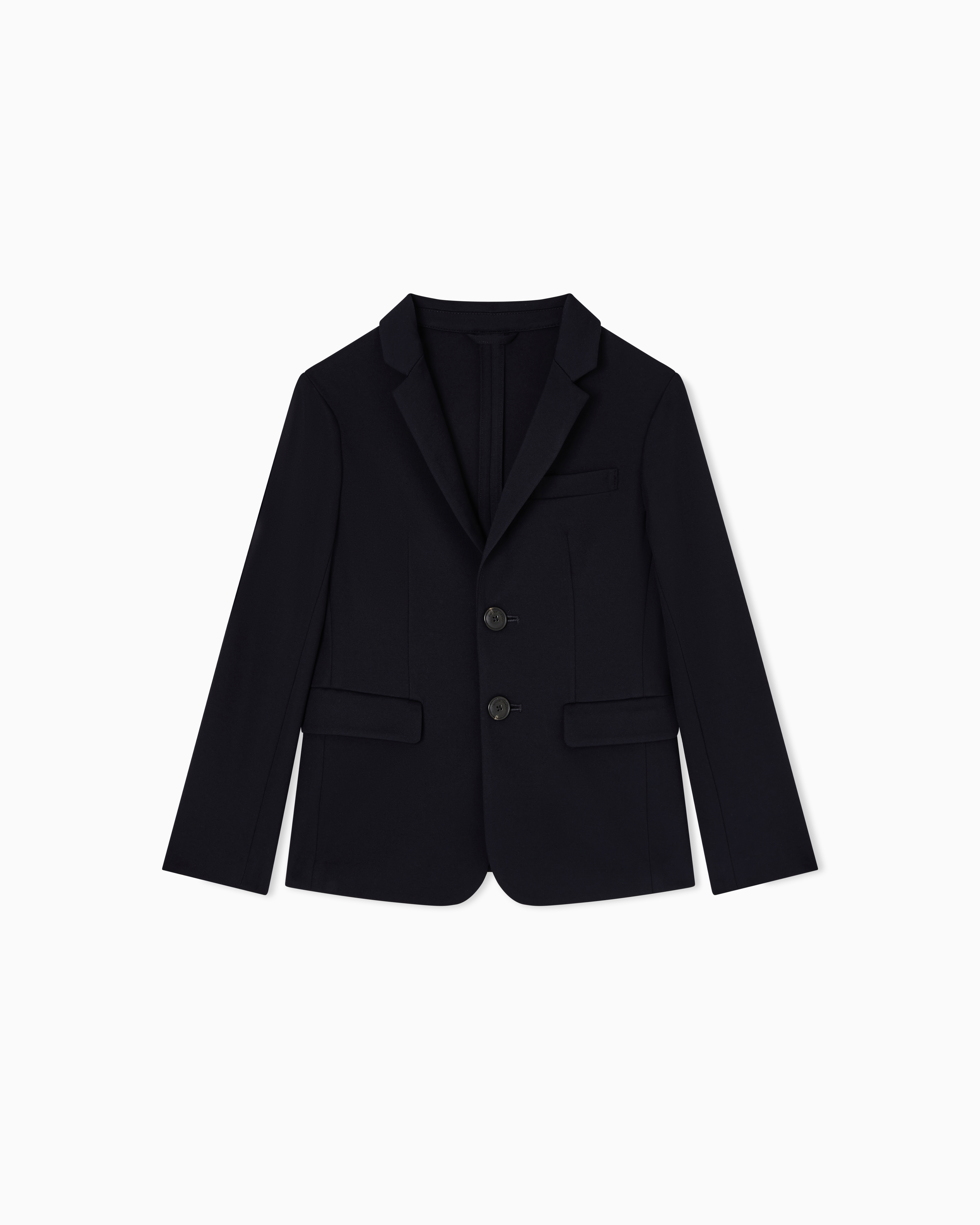 Emporio Armani Navy Blue Nylon Viscose Blend Blazer