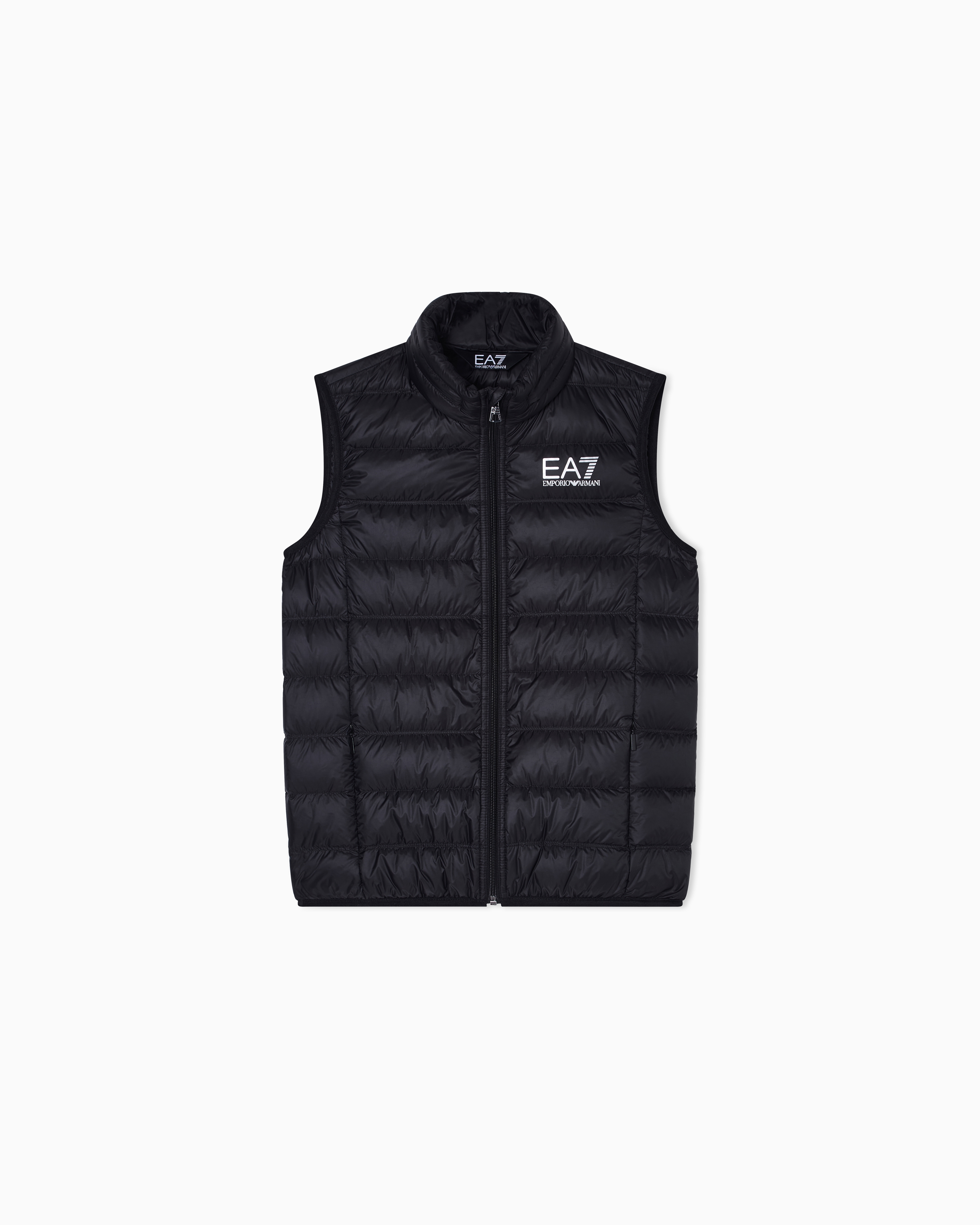 Ea7 Boys Black Core Identity Padded Packable Down Gilet