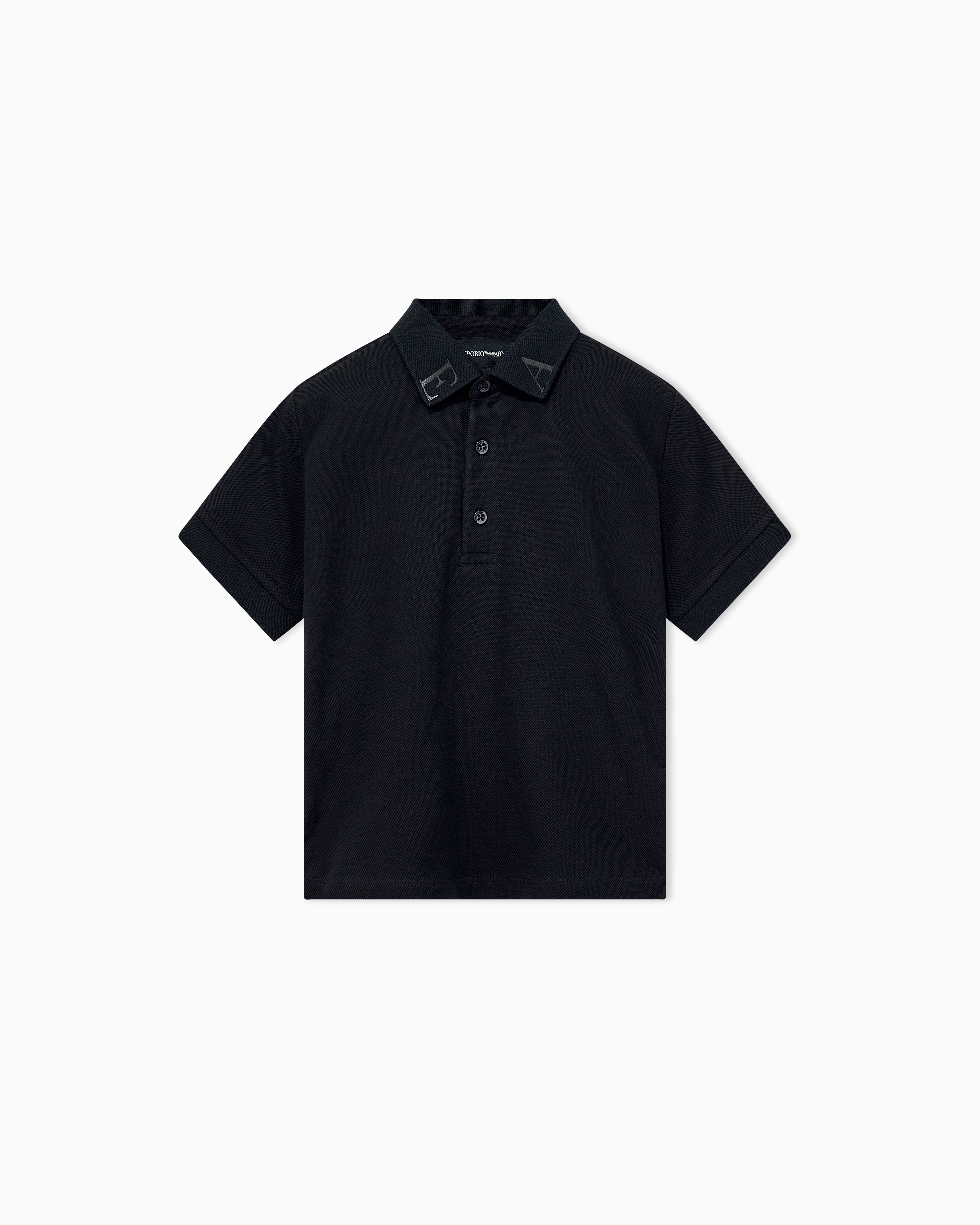 Emporio Armani Navy Blue Polo Shirt In Cotton Piqué With A Three-Button Placket