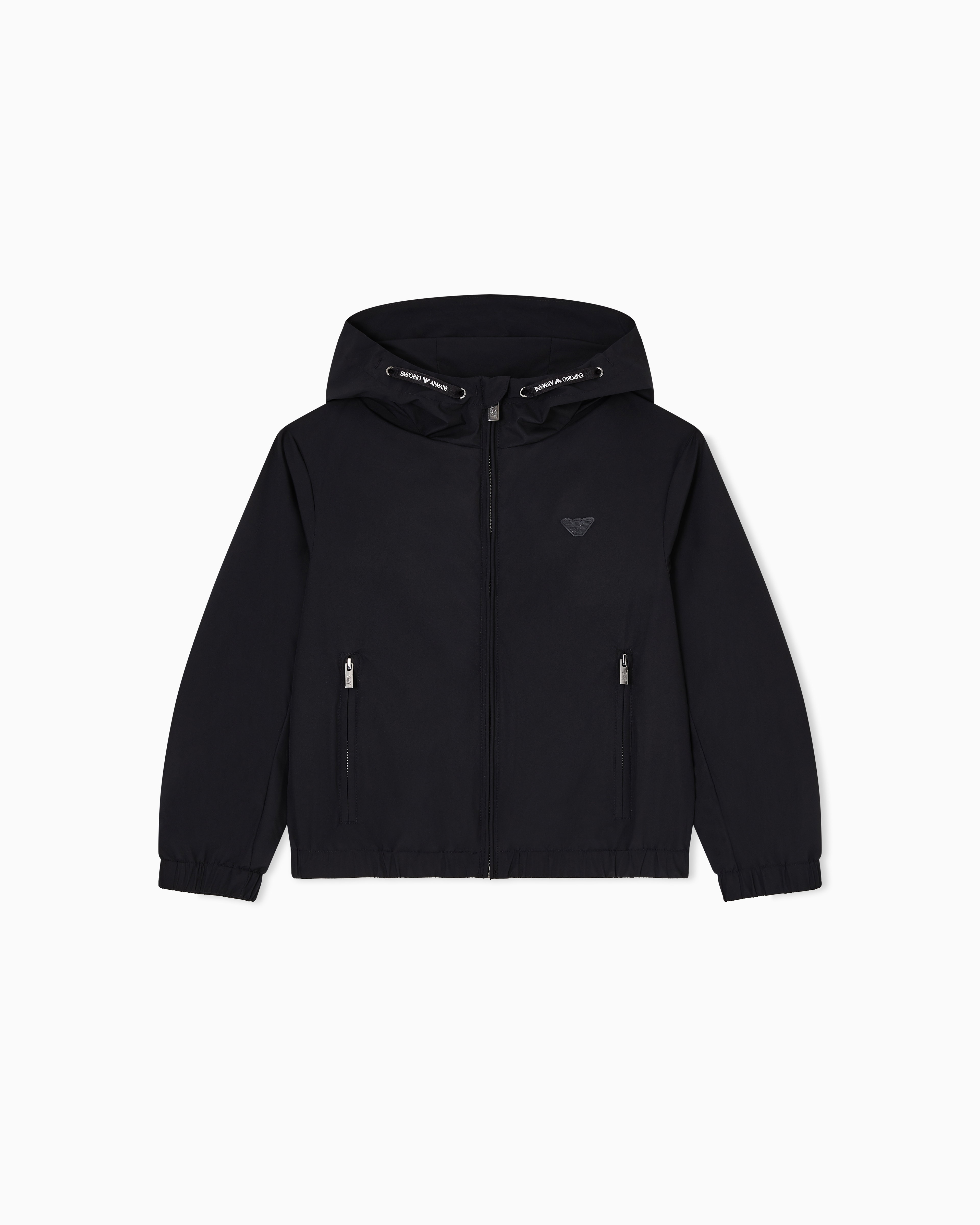 Emporio Armani Navy Blue Nylon Hooded Blouson