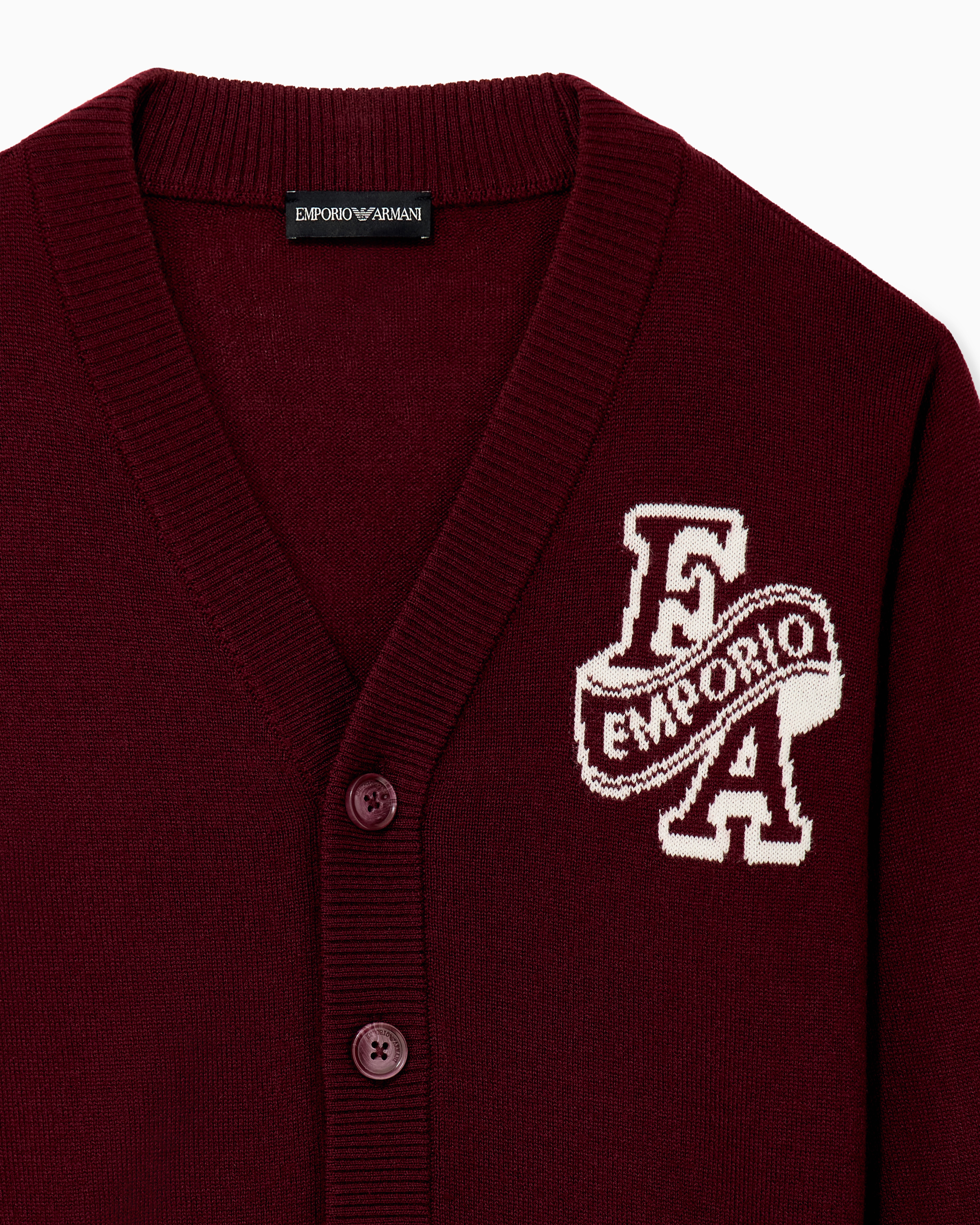 ウィメンズ ヴァージンウール混 カーディガン パッチ付き | Emporio Armani